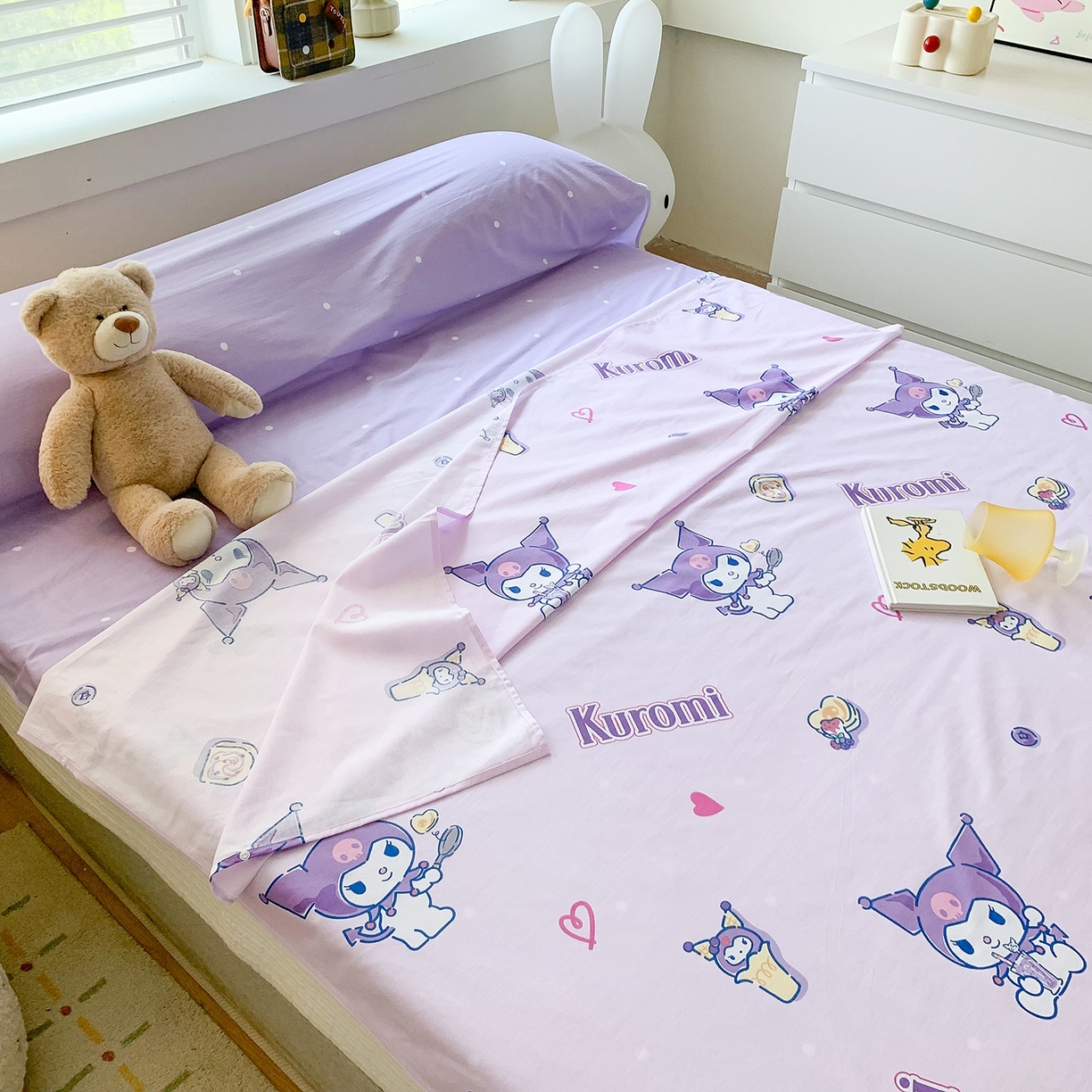 91家纺网 家纺一手货源 找家纺 玉元坊 2026新款三丽鸥正版授权儿童卡通全棉纯棉旅行隔脏睡袋火车出行睡袋 甜甜库洛米