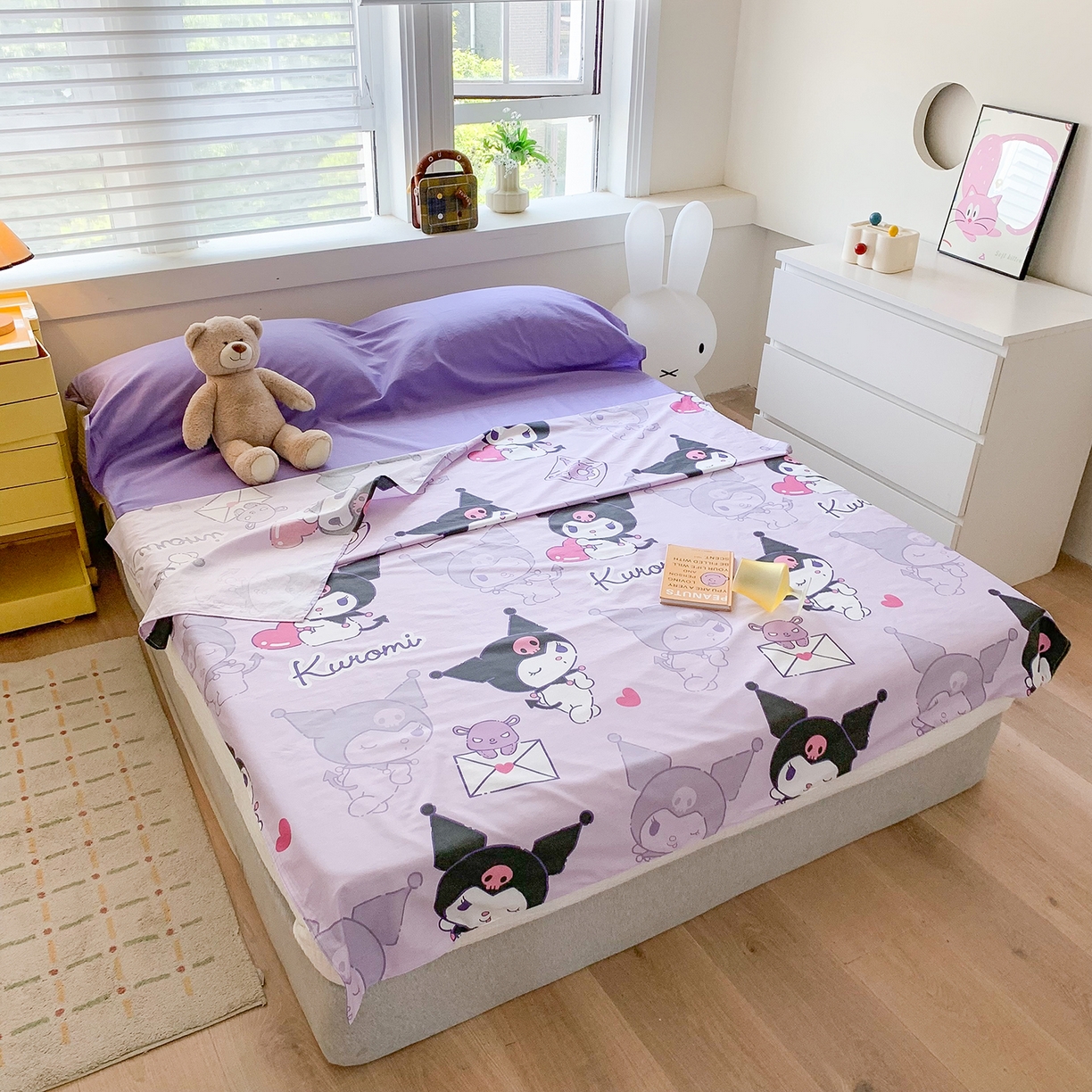 91家纺网 家纺一手货源 找家纺 玉元坊 2026新款三丽鸥正版授权儿童卡通全棉纯棉旅行隔脏睡袋火车出行睡袋 库洛米