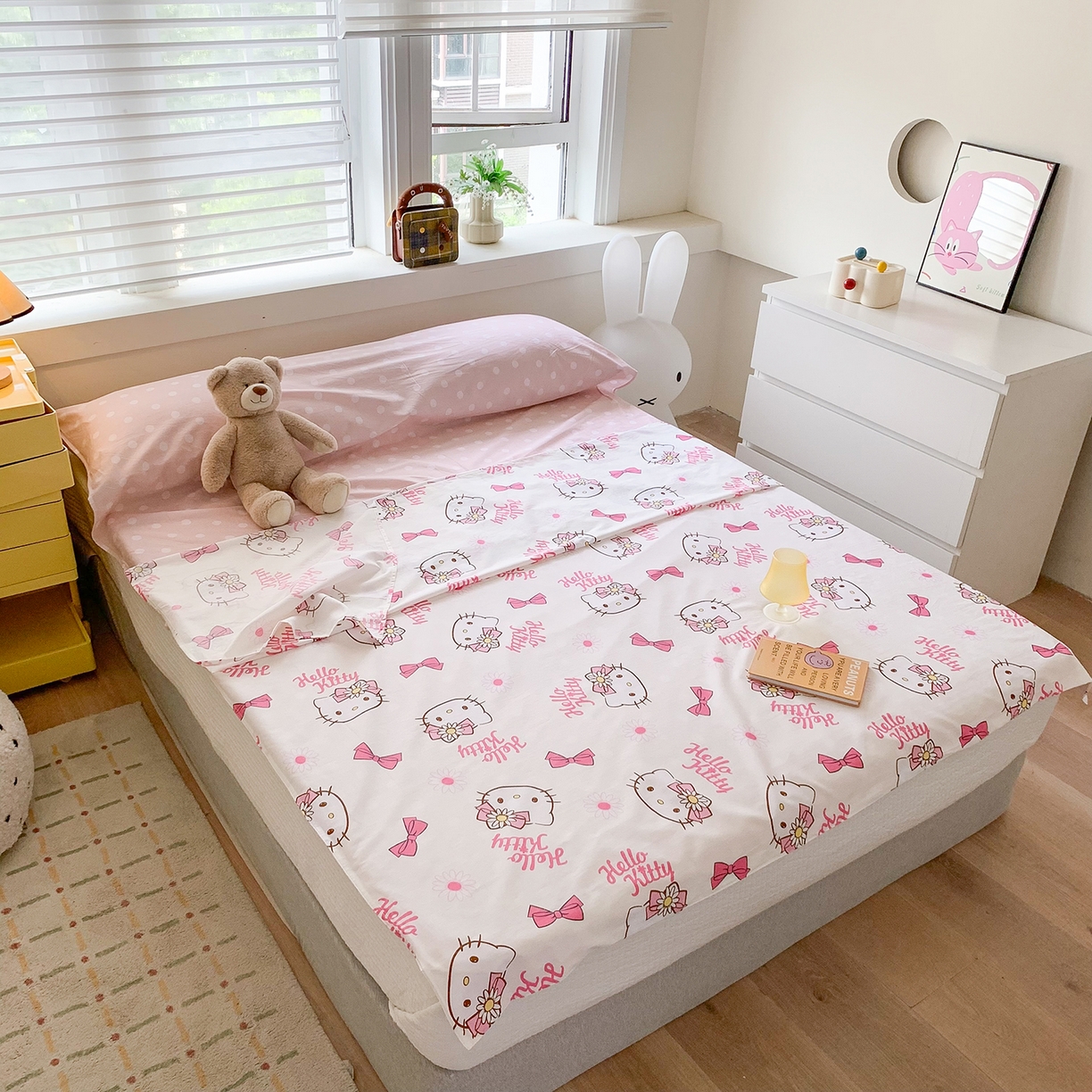 91家纺网 家纺一手货源 找家纺 玉元坊 2026新款三丽鸥正版授权儿童卡通全棉纯棉旅行隔脏睡袋火车出行睡袋 雏菊kt