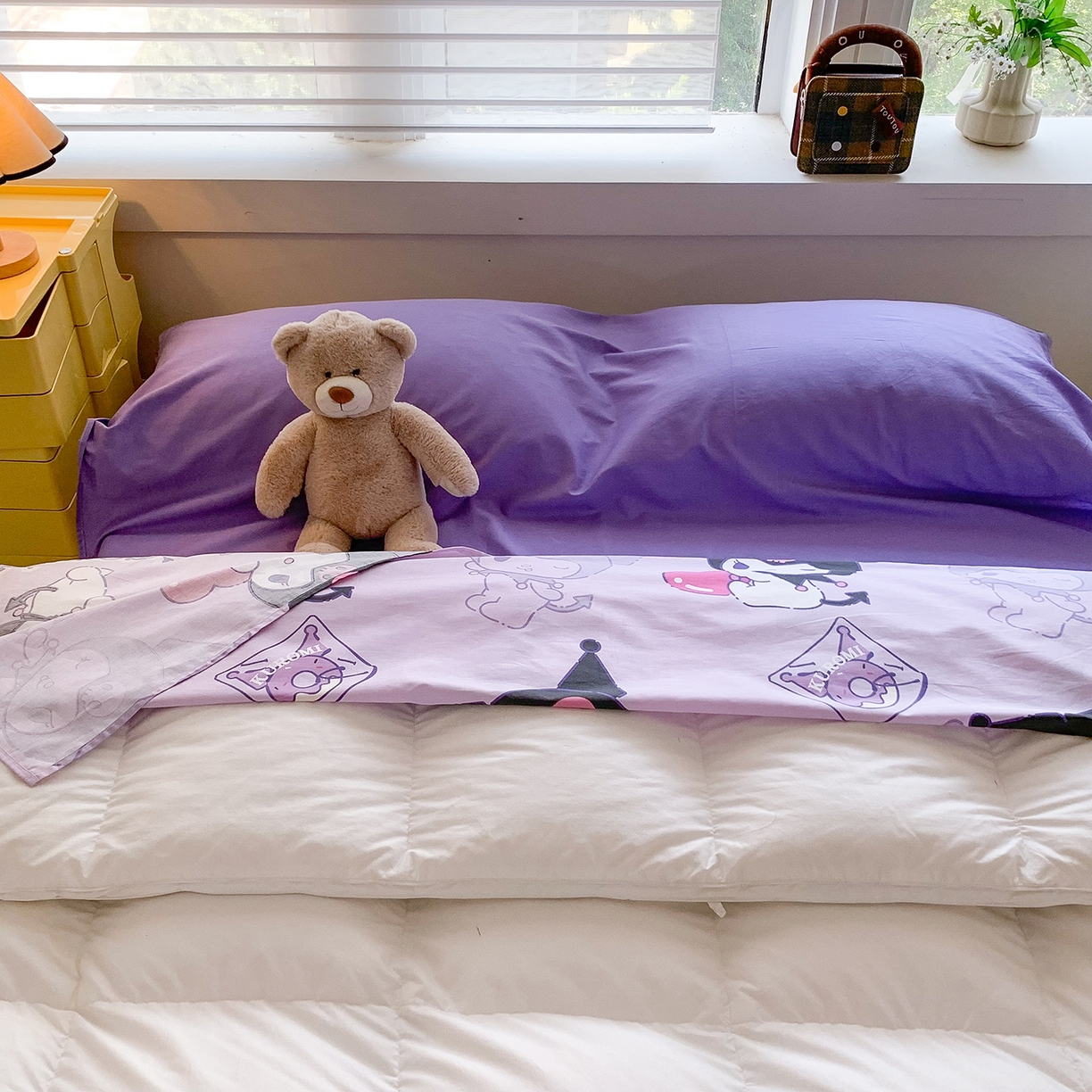 91家纺网 家纺一手货源 找家纺 玉元坊 2026新款三丽鸥正版授权儿童卡通全棉纯棉旅行隔脏睡袋火车出行睡袋 库洛米