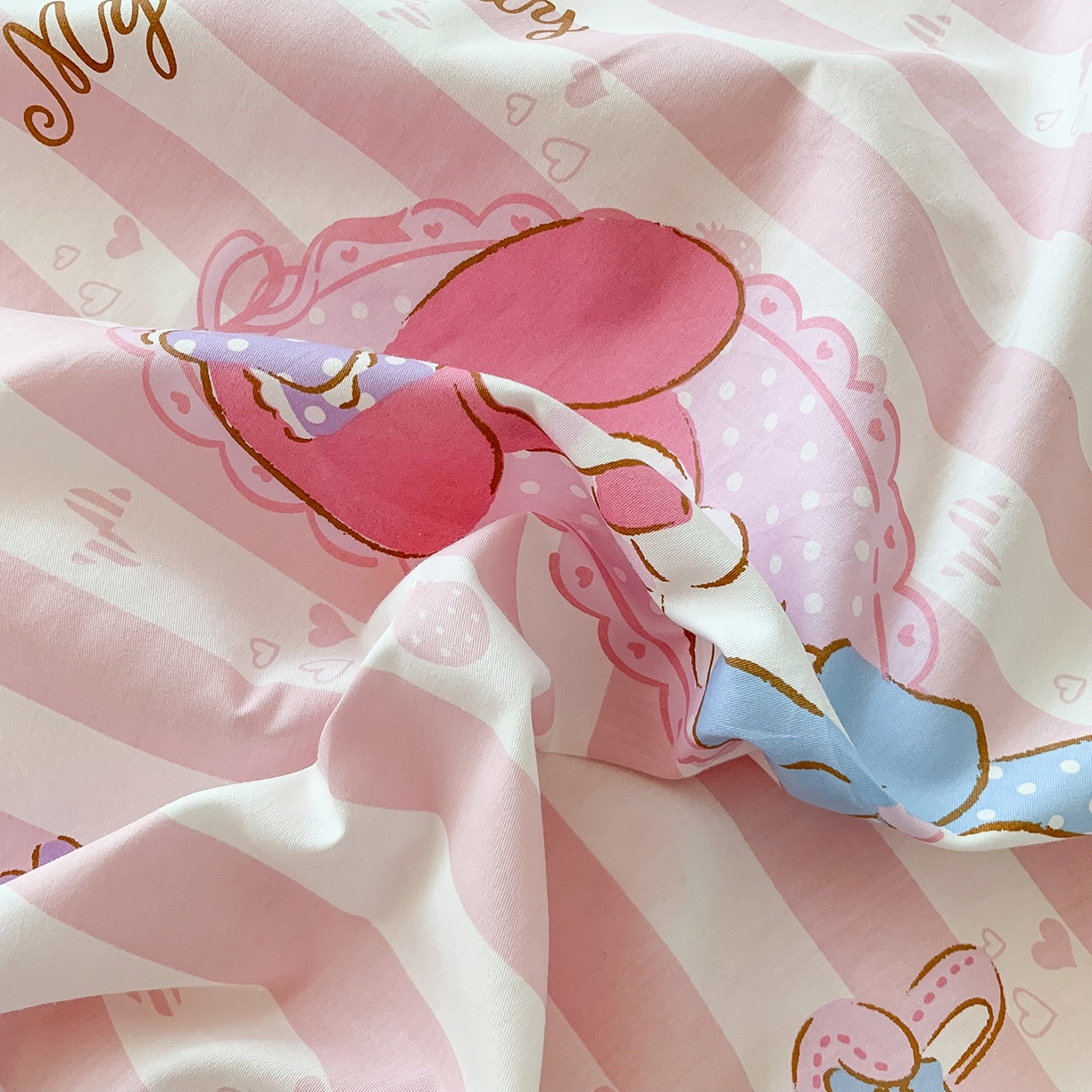 91家纺网 家纺一手货源 找家纺 玉元坊 2026新款三丽鸥正版授权儿童卡通全棉纯棉旅行隔脏睡袋火车出行睡袋 甜甜美乐蒂