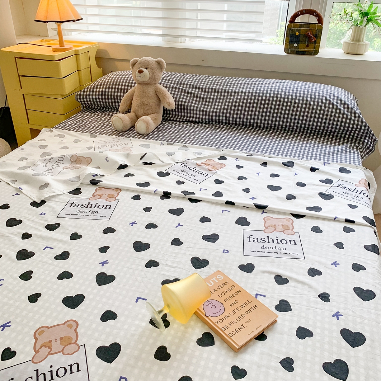 91家纺网 家纺一手货源 找家纺 玉元坊 2026新款三丽鸥正版授权儿童卡通全棉纯棉旅行隔脏睡袋火车出行睡袋 爱心小熊