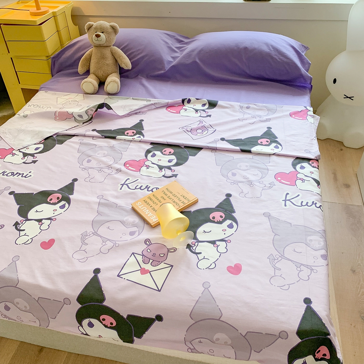 91家纺网 家纺一手货源 找家纺 玉元坊 2026新款三丽鸥正版授权儿童卡通全棉纯棉旅行隔脏睡袋火车出行睡袋 库洛米