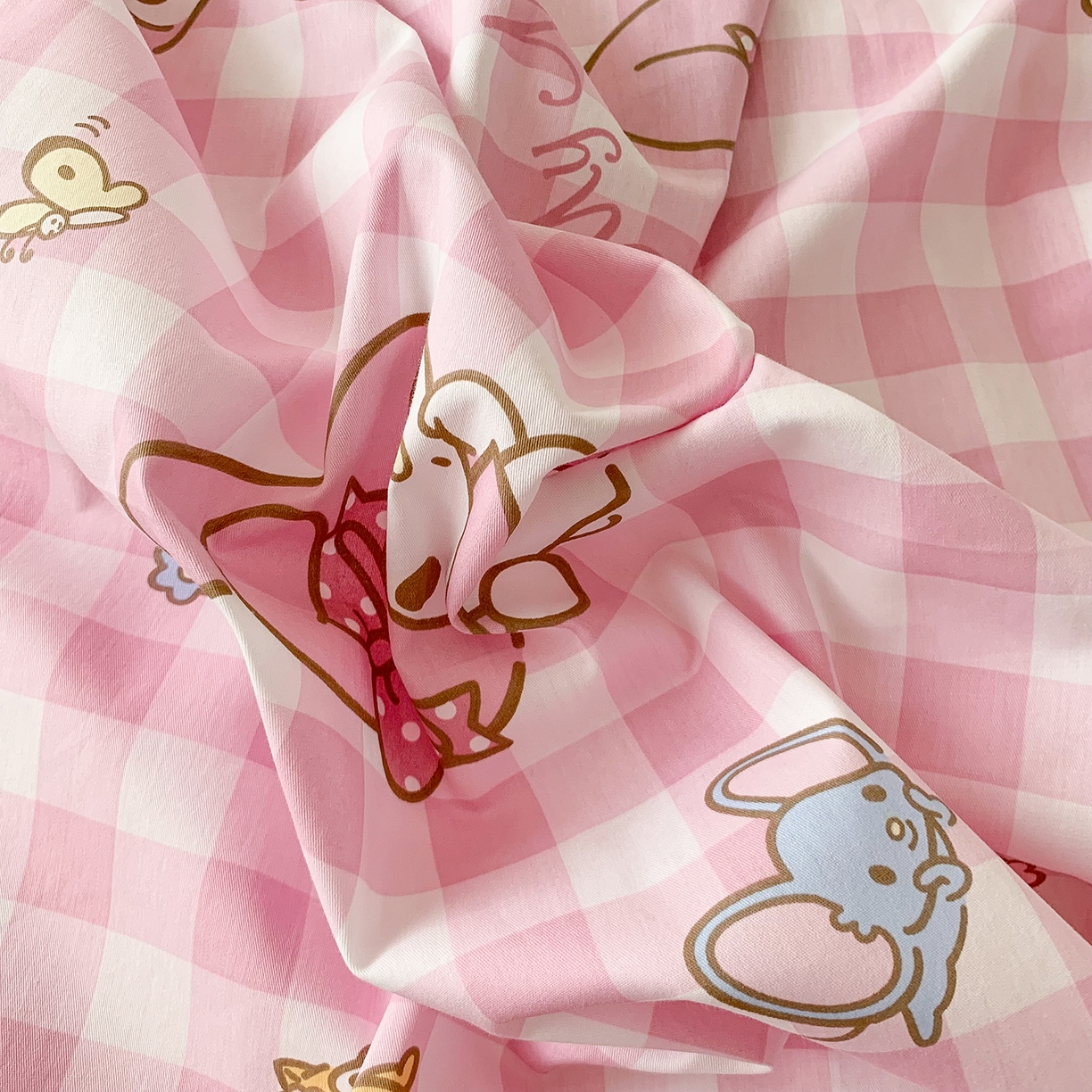 91家纺网 家纺一手货源 找家纺 玉元坊 2026新款三丽鸥正版授权儿童卡通全棉纯棉旅行隔脏睡袋火车出行睡袋 粉格美乐蒂