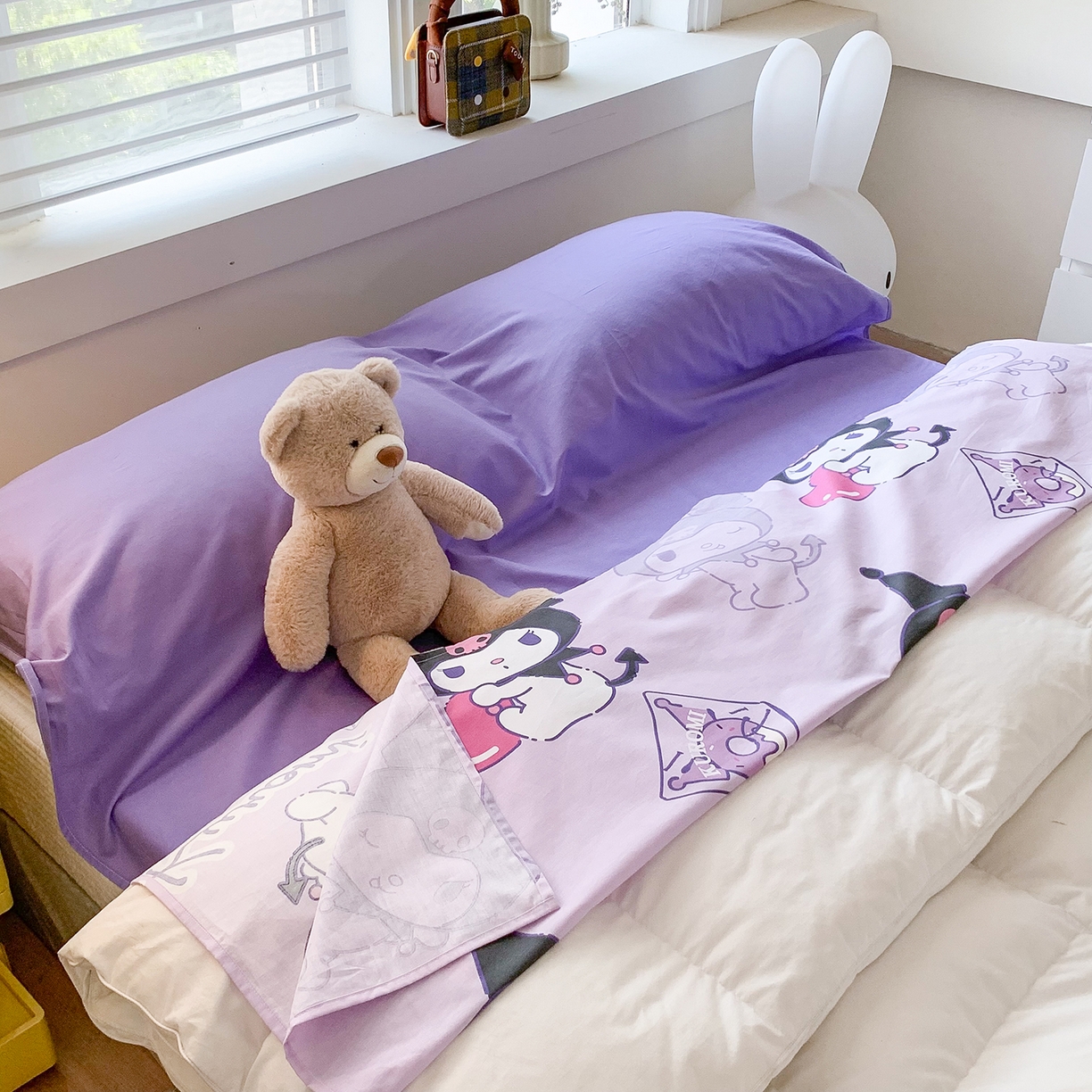 91家纺网 家纺一手货源 找家纺 玉元坊 2026新款三丽鸥正版授权儿童卡通全棉纯棉旅行隔脏睡袋火车出行睡袋 库洛米