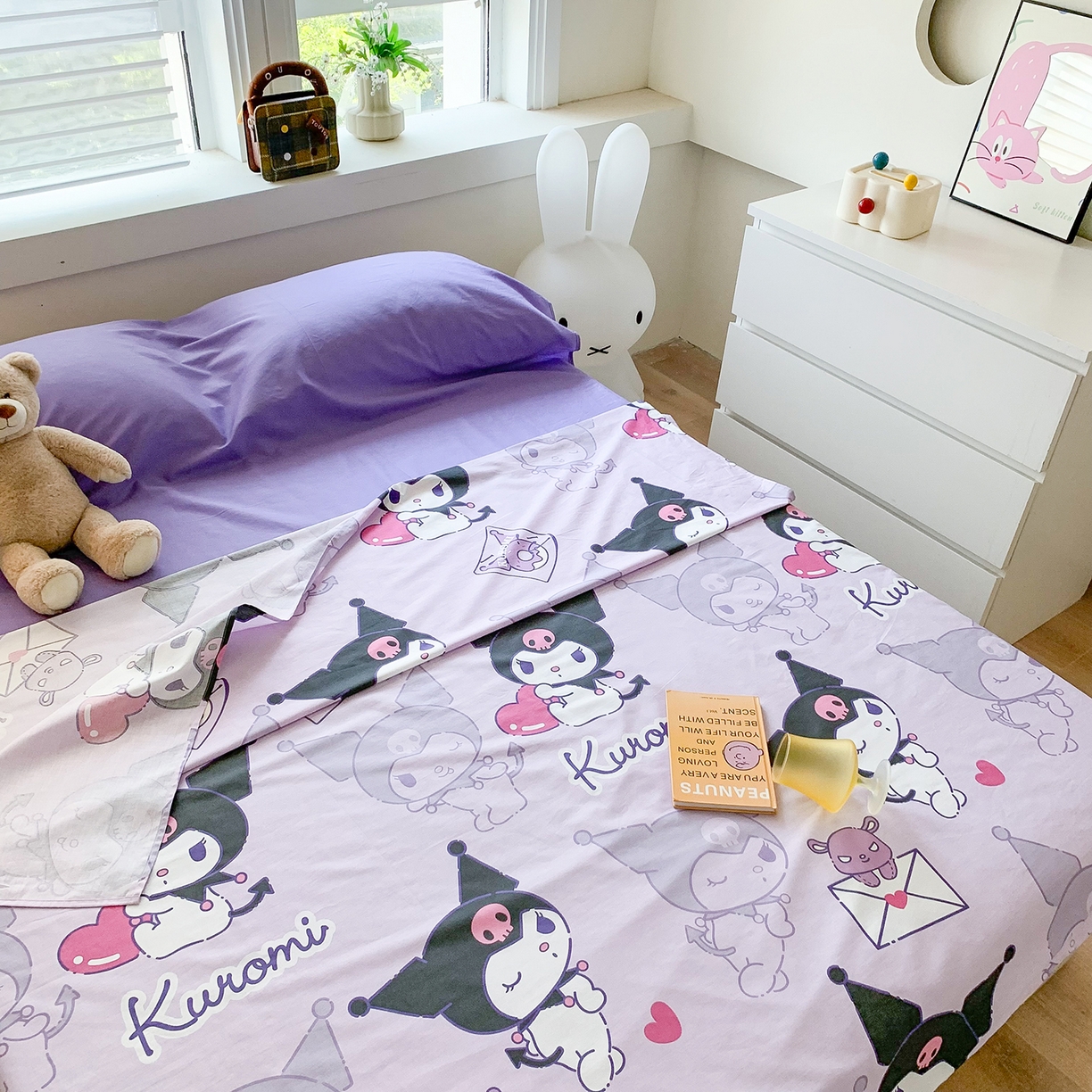 91家纺网 家纺一手货源 找家纺 玉元坊 2026新款三丽鸥正版授权儿童卡通全棉纯棉旅行隔脏睡袋火车出行睡袋 库洛米