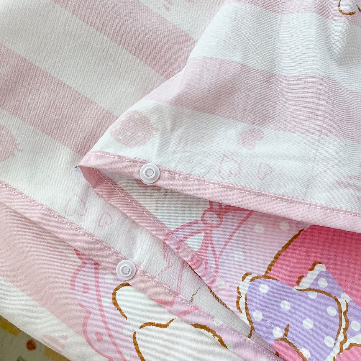 91家纺网 家纺一手货源 找家纺 玉元坊 2026新款三丽鸥正版授权儿童卡通全棉纯棉旅行隔脏睡袋火车出行睡袋 甜甜美乐蒂