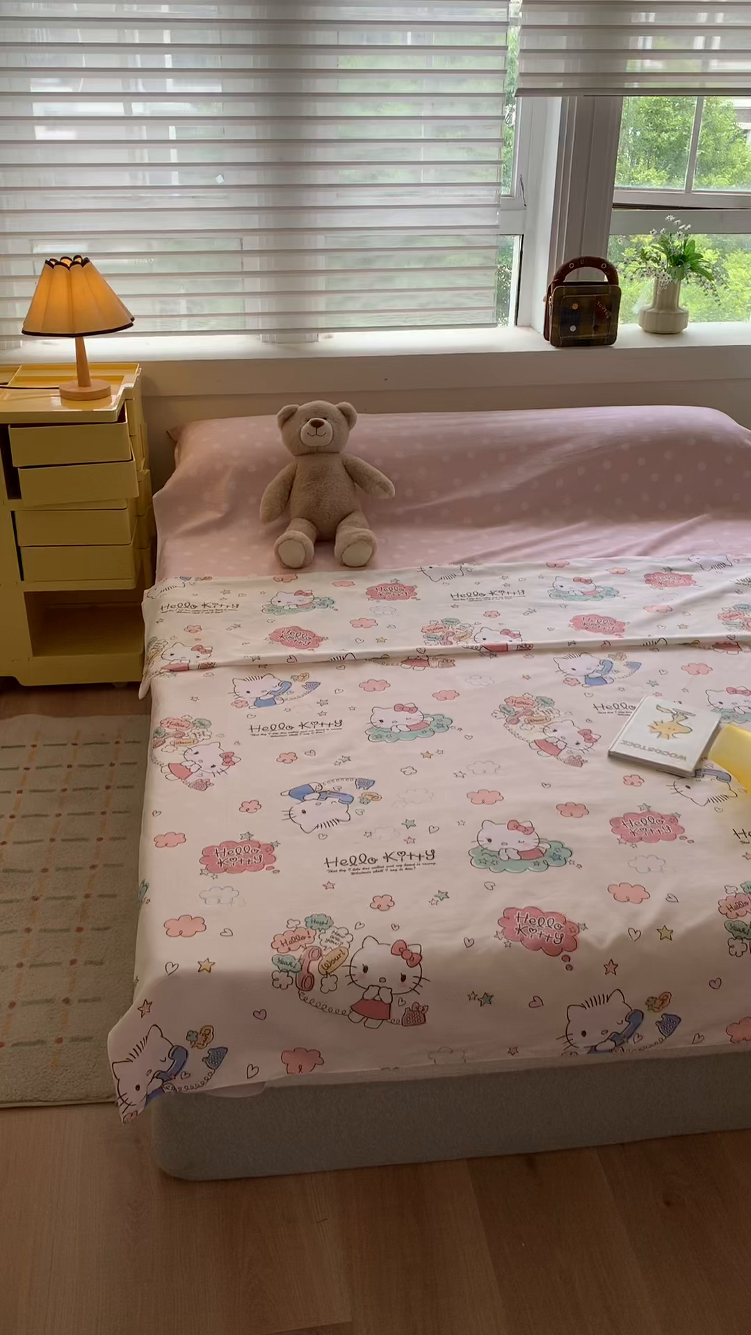 91家纺网 家纺一手货源 找家纺 玉元坊 2026新款三丽鸥正版授权儿童卡通全棉纯棉旅行隔脏睡袋火车出行睡袋 甜心kt