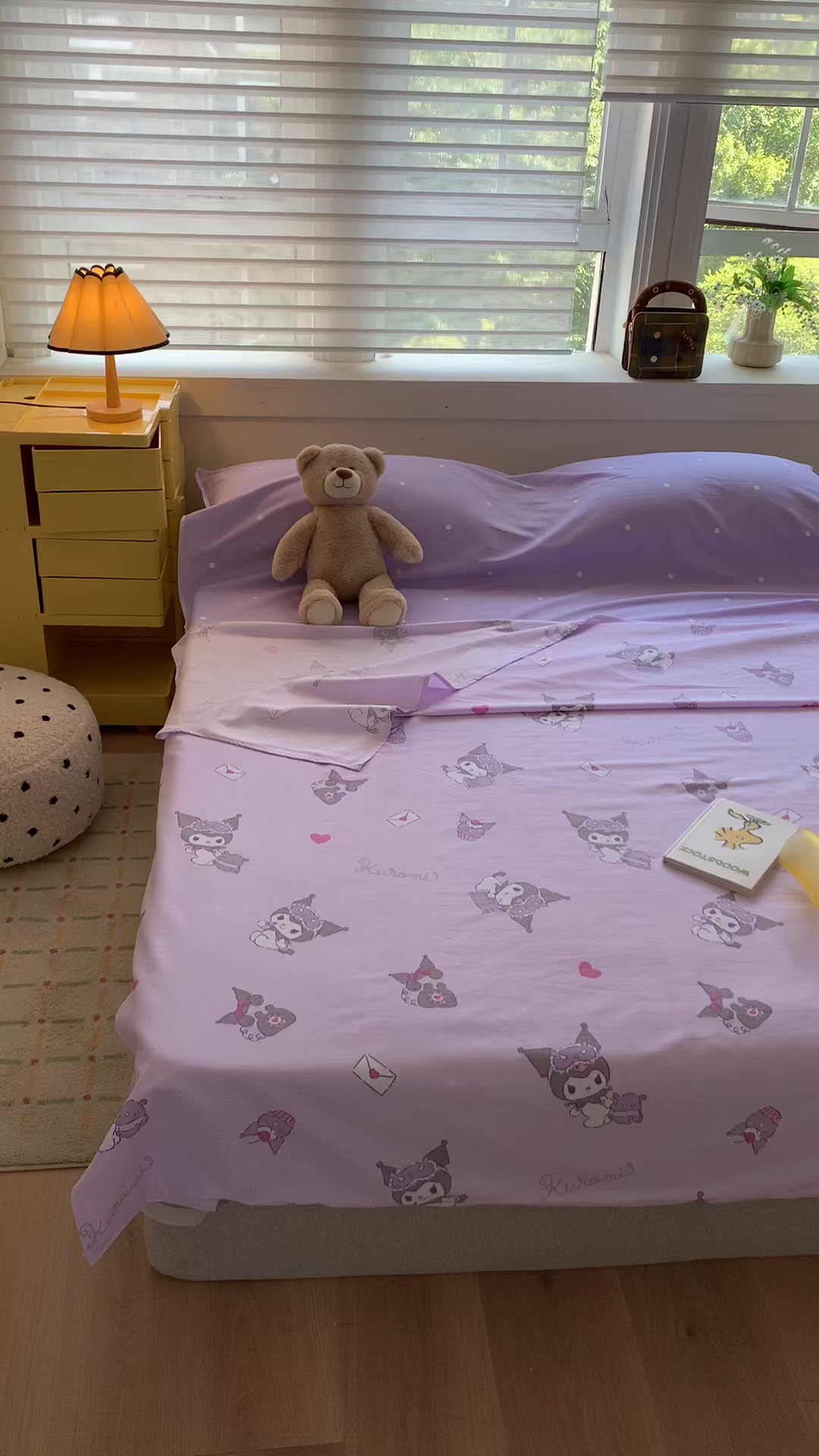 91家纺网 家纺一手货源 找家纺 玉元坊 2026新款三丽鸥正版授权儿童卡通全棉纯棉旅行隔脏睡袋火车出行睡袋 库洛米宝贝