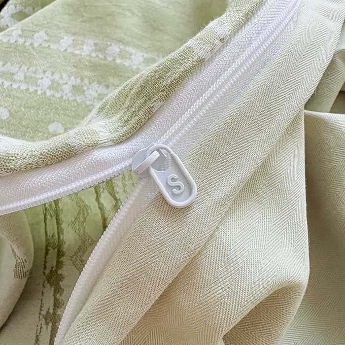 91家纺网 家纺一手货源 找家纺 （总）贝尔 2026新款全棉色织提花双层纱四件套