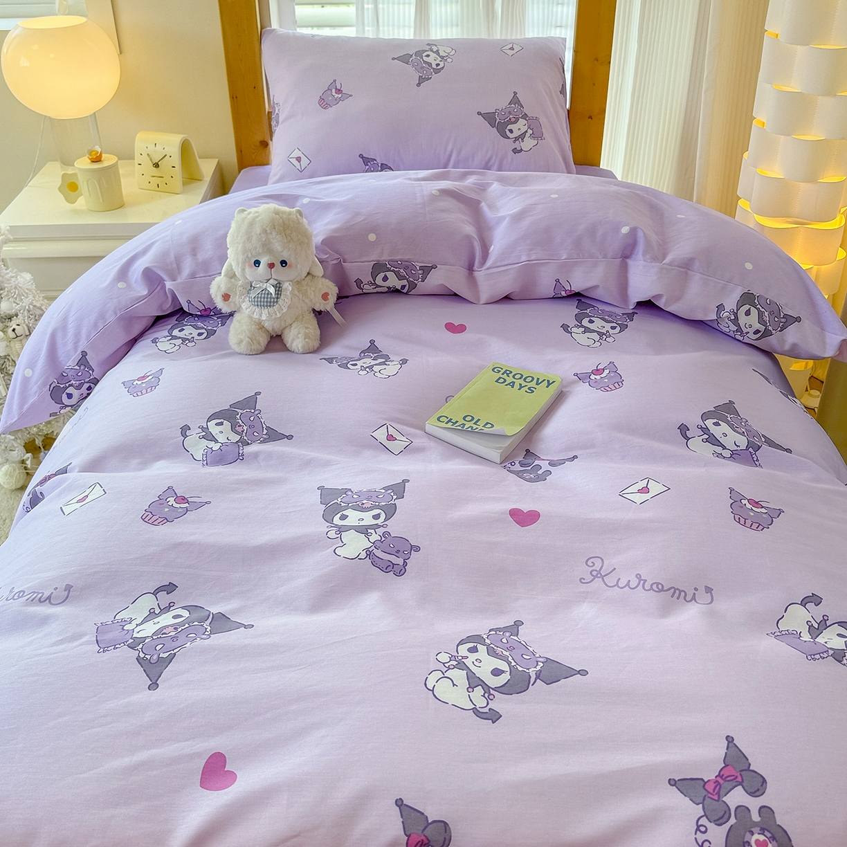 91家纺网 家纺一手货源 找家纺 （总）玉元坊 2026新款三丽鸥正版库洛米美乐蒂凯蒂猫全棉纯棉0.9m学生宿舍床三件套基础款