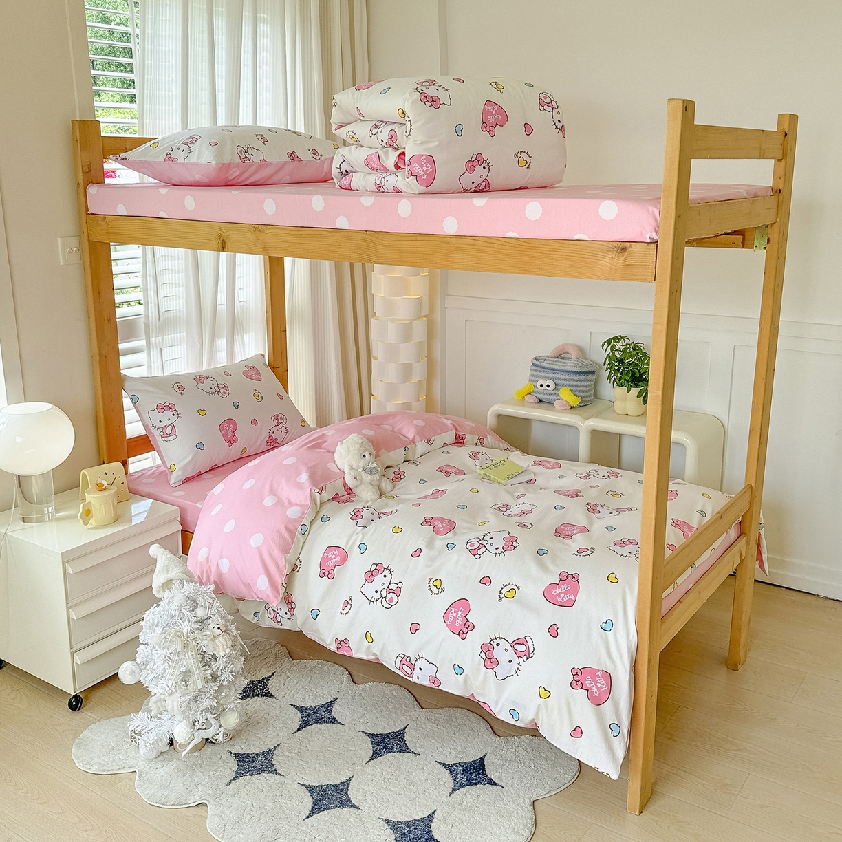 91家纺网 家纺一手货源 找家纺 玉元坊 2026新款三丽鸥正版库洛米美乐蒂凯蒂猫全棉纯棉0.9m学生宿舍床三件套基础款 公主kt