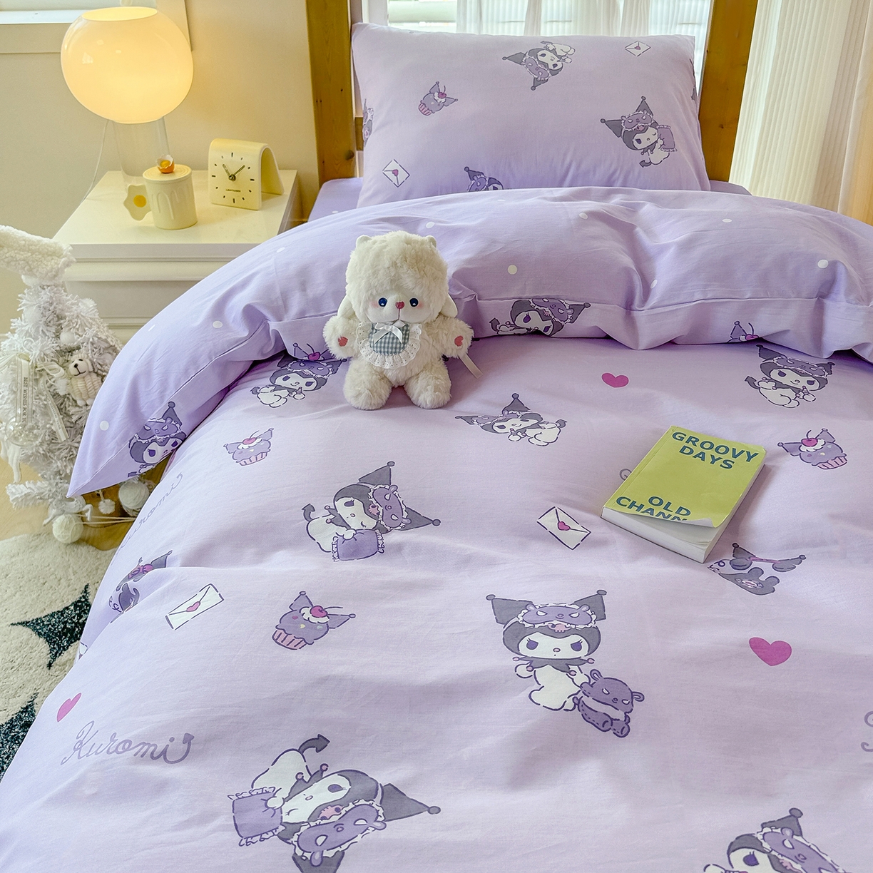 91家纺网 家纺一手货源 找家纺 玉元坊 2026新款三丽鸥正版库洛米美乐蒂凯蒂猫全棉纯棉0.9m学生宿舍床三件套基础款 库洛米宝贝