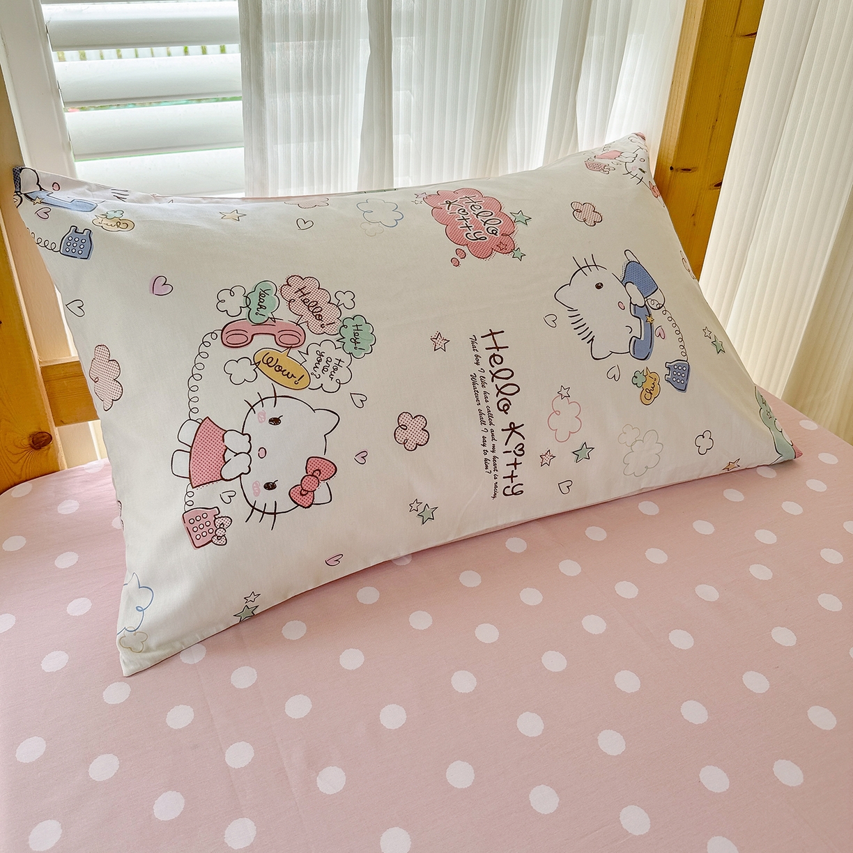 91家纺网 家纺一手货源 找家纺 玉元坊 2026新款三丽鸥正版库洛米美乐蒂凯蒂猫全棉纯棉0.9m学生宿舍床三件套基础款 甜心kt