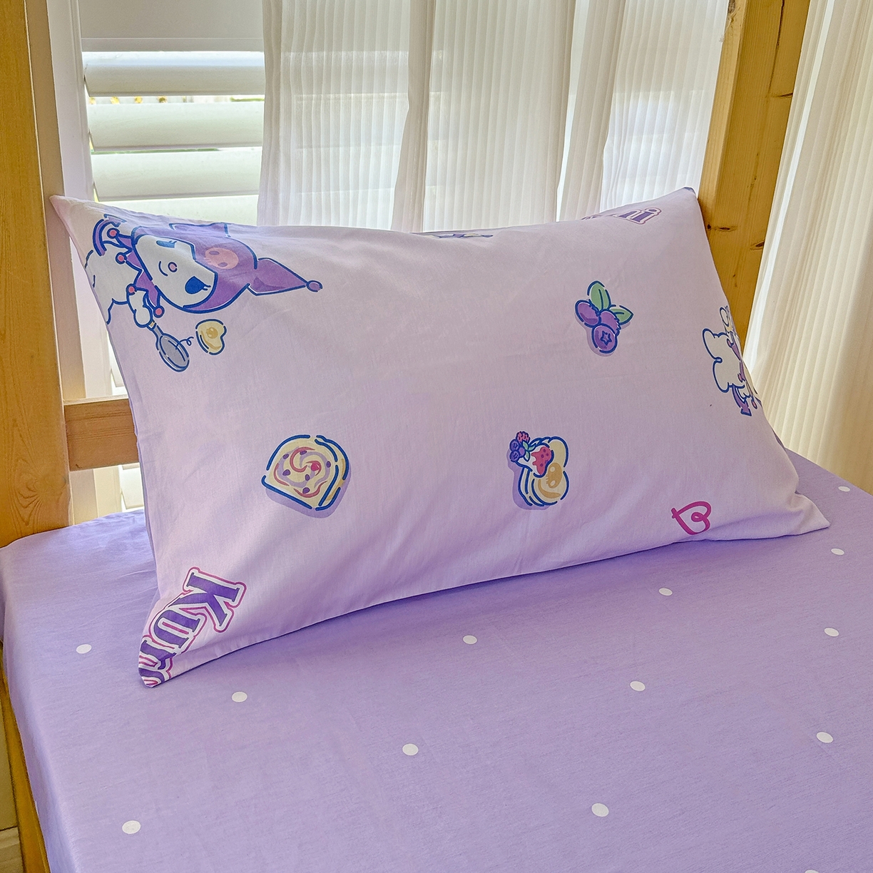 91家纺网 家纺一手货源 找家纺 玉元坊 2026新款三丽鸥正版库洛米美乐蒂凯蒂猫全棉纯棉0.9m学生宿舍床三件套基础款 甜甜库洛米