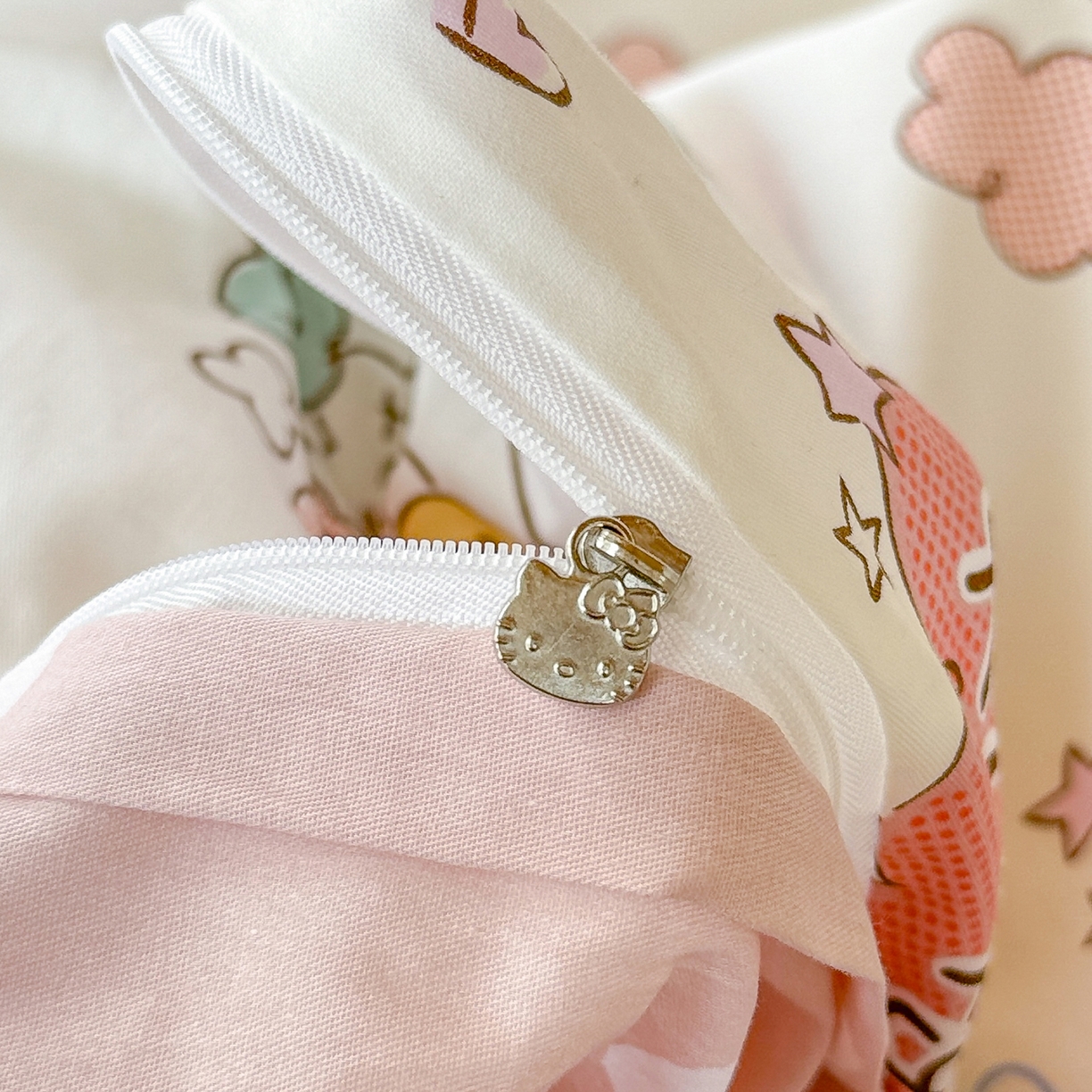 91家纺网 家纺一手货源 找家纺 玉元坊 2026新款三丽鸥正版库洛米美乐蒂凯蒂猫全棉纯棉0.9m学生宿舍床三件套基础款 甜心kt