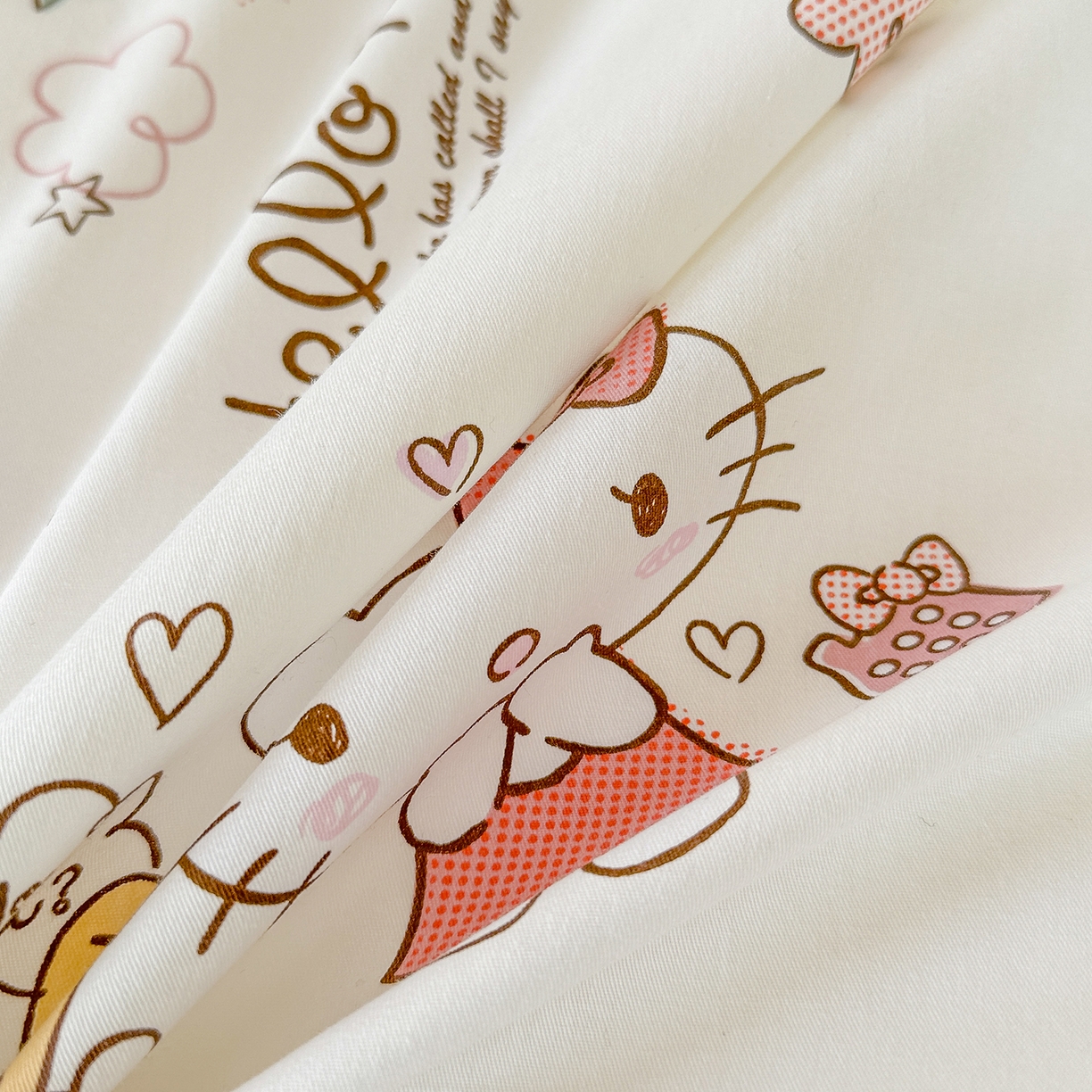 91家纺网 家纺一手货源 找家纺 玉元坊 2026新款三丽鸥正版库洛米美乐蒂凯蒂猫全棉纯棉0.9m学生宿舍床三件套基础款 甜心kt