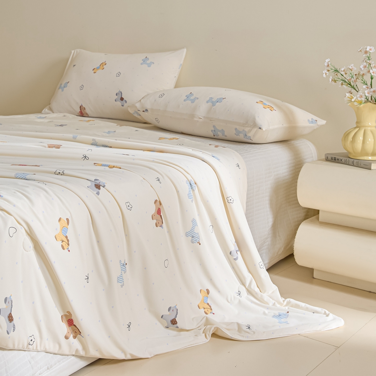 91家纺网 家纺一手货源 找家纺 （总）一加一 2026新款A类凉感冰皮印花冰蚕被夏被夏凉被空调被