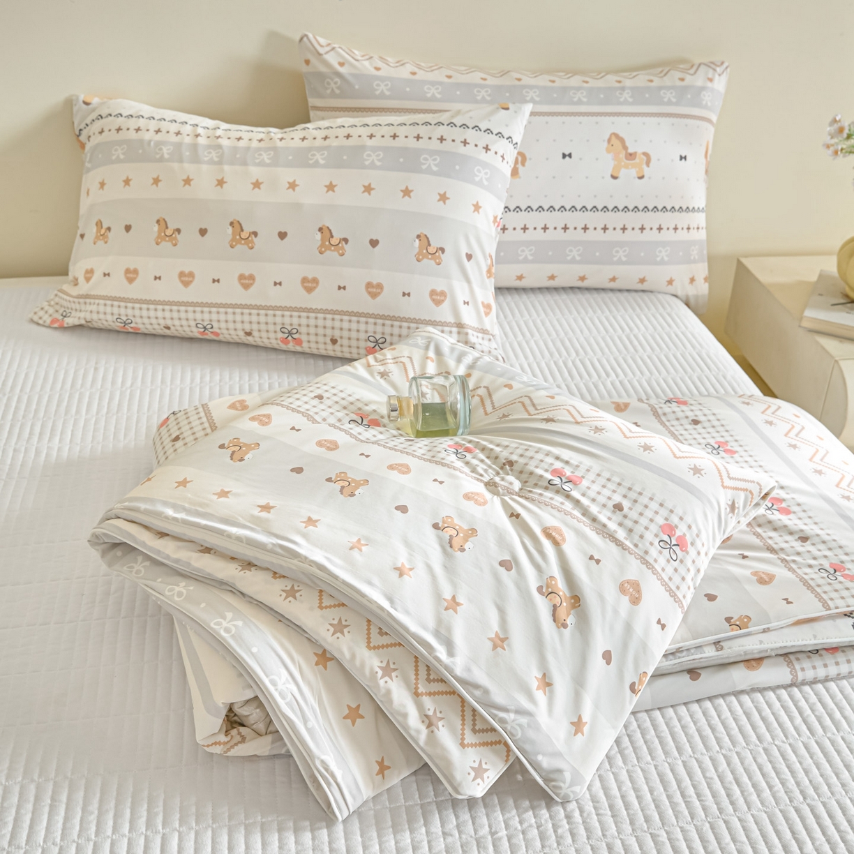 一加一 2026新款A类凉感冰皮印花冰蚕被夏被夏凉被空调被 木马时光