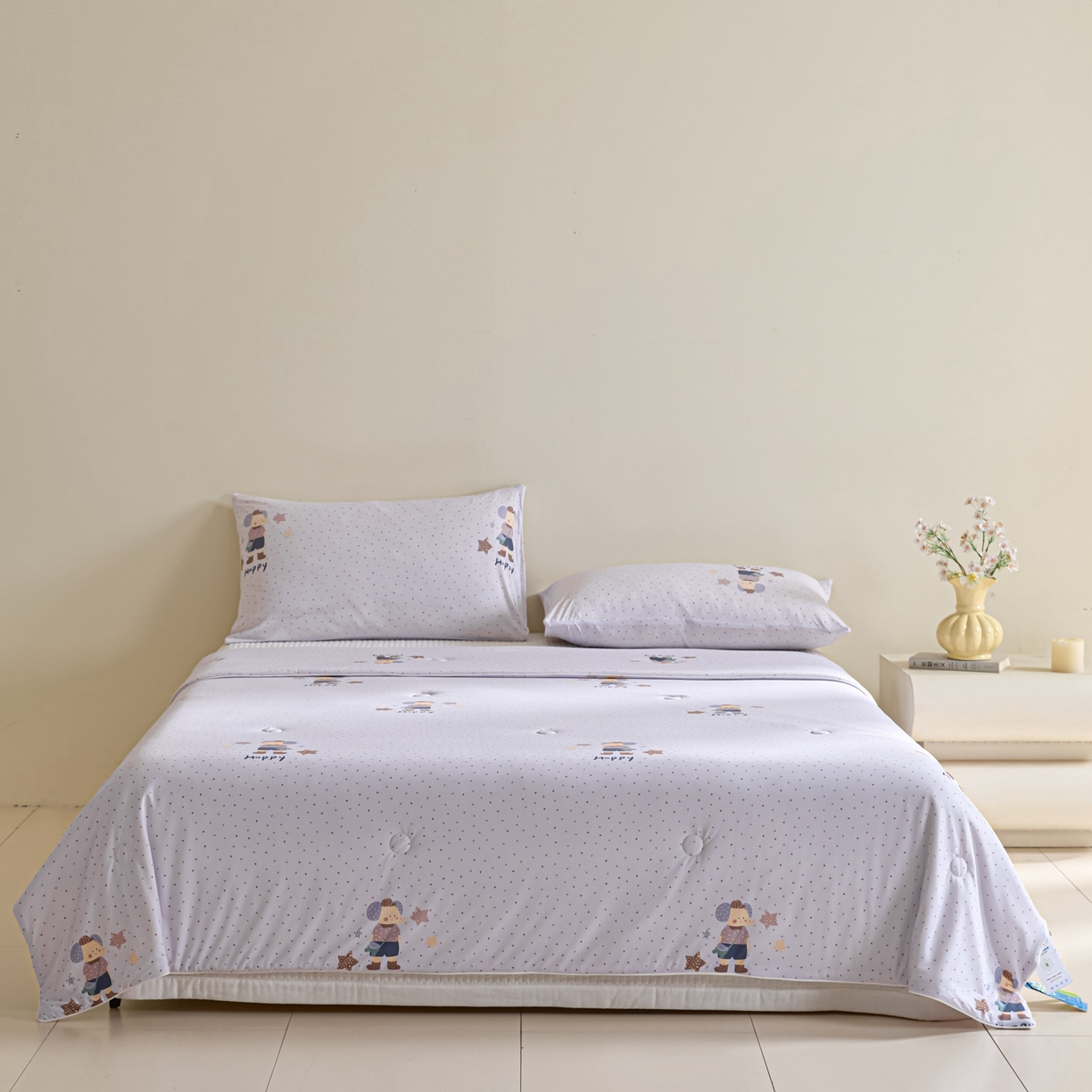 91家纺网 家纺一手货源 找家纺 一加一 2026新款A类凉感冰皮印花冰蚕被夏被夏凉被空调被 童心象语