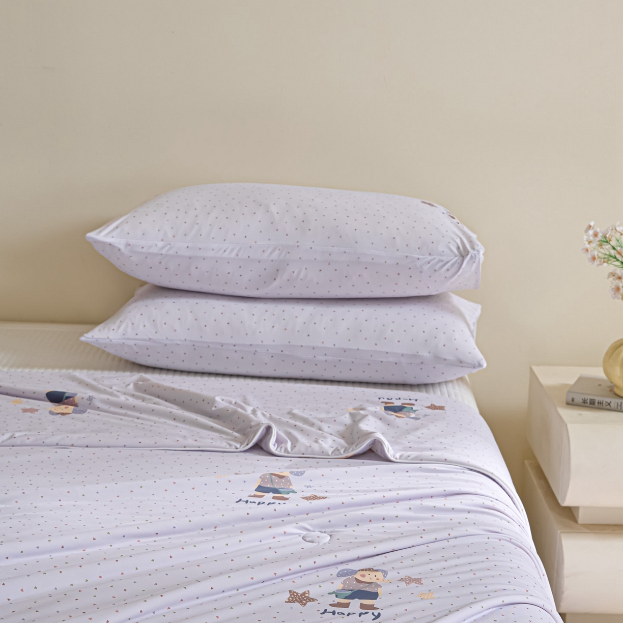 91家纺网 家纺一手货源 找家纺 一加一 2026新款A类凉感冰皮印花冰蚕被夏被夏凉被空调被 童心象语