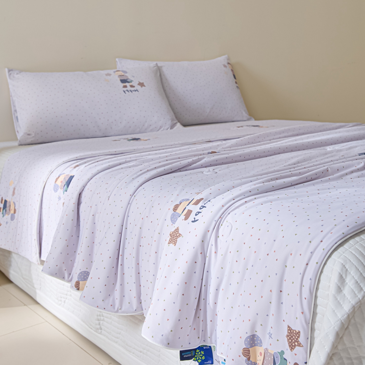 91家纺网 家纺一手货源 找家纺 一加一 2026新款A类凉感冰皮印花冰蚕被夏被夏凉被空调被 童心象语