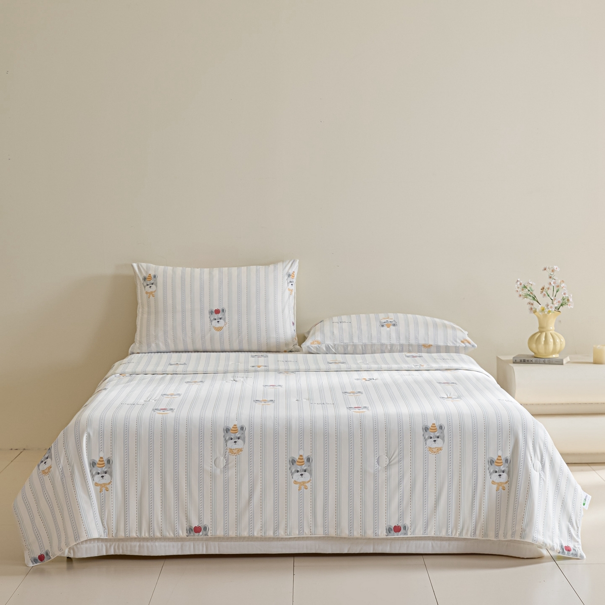 91家纺网 家纺一手货源 找家纺 一加一 2026新款A类凉感冰皮印花冰蚕被夏被夏凉被空调被 元气DOG