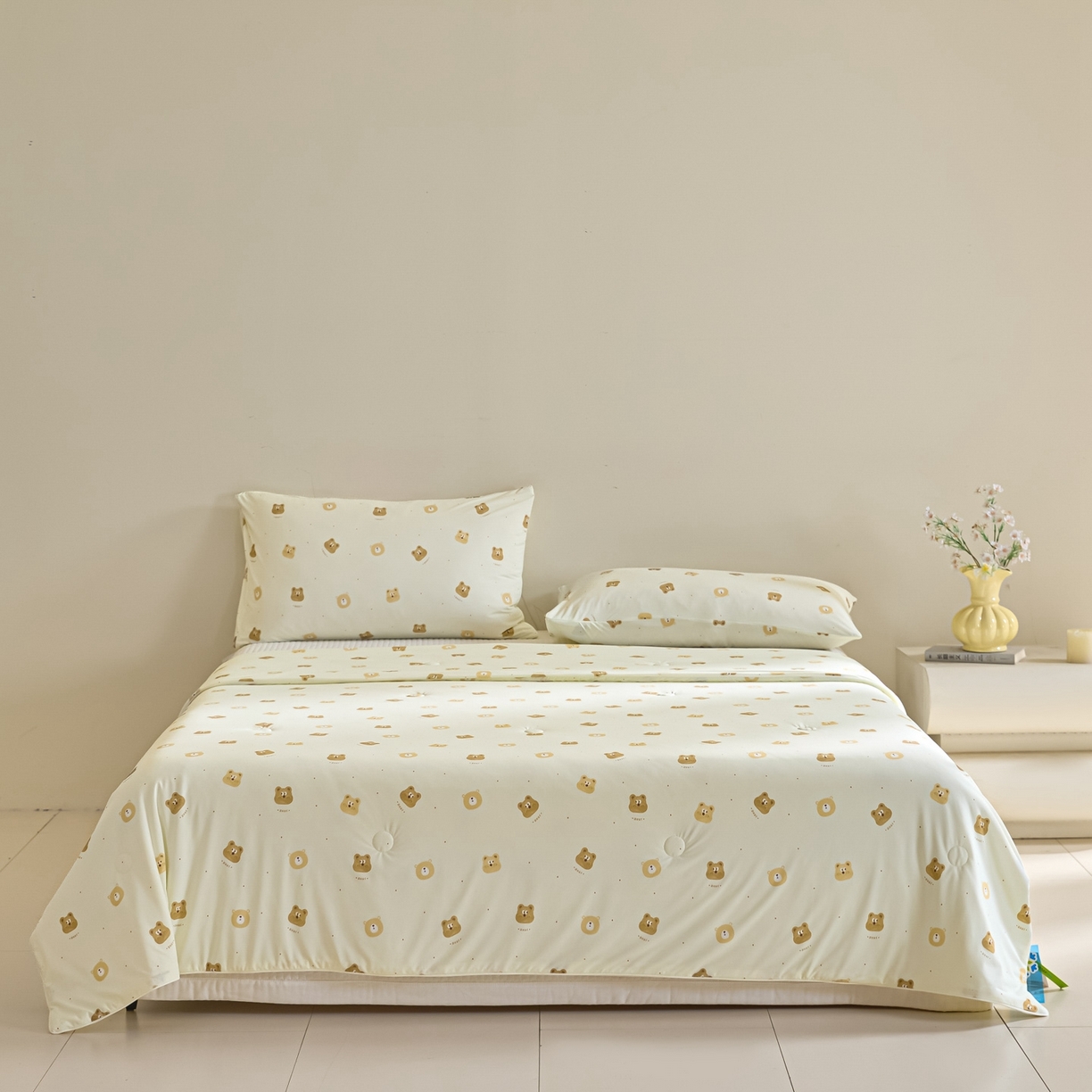 91家纺网 家纺一手货源 找家纺 一加一 2026新款A类凉感冰皮印花冰蚕被夏被夏凉被空调被 童话熊仔