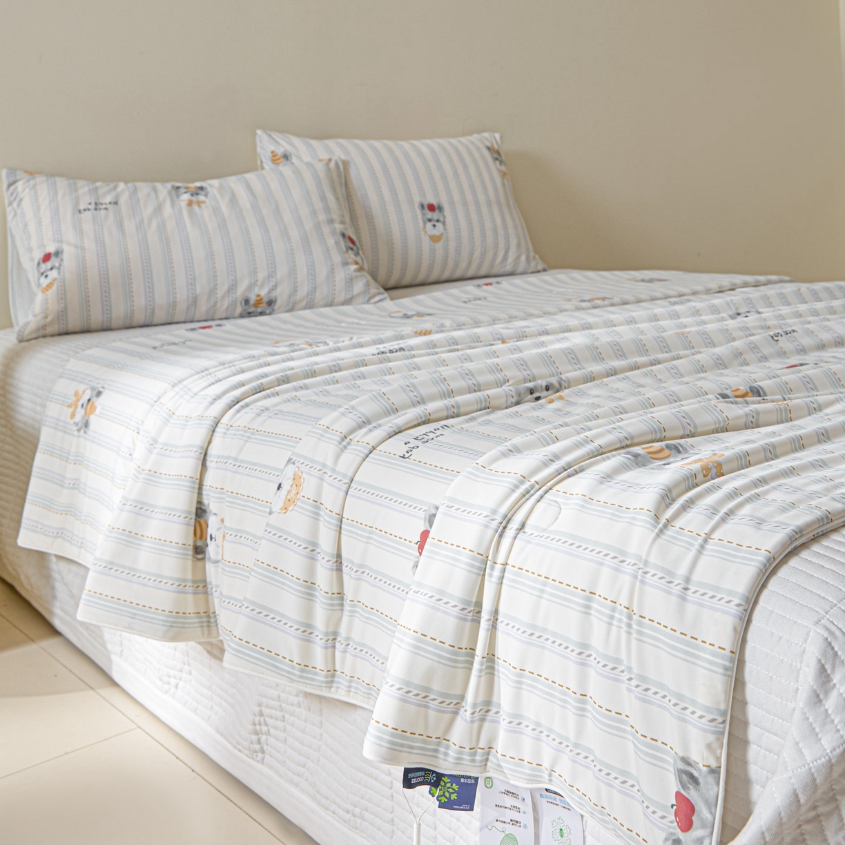 91家纺网 家纺一手货源 找家纺 一加一 2026新款A类凉感冰皮印花冰蚕被夏被夏凉被空调被 元气DOG