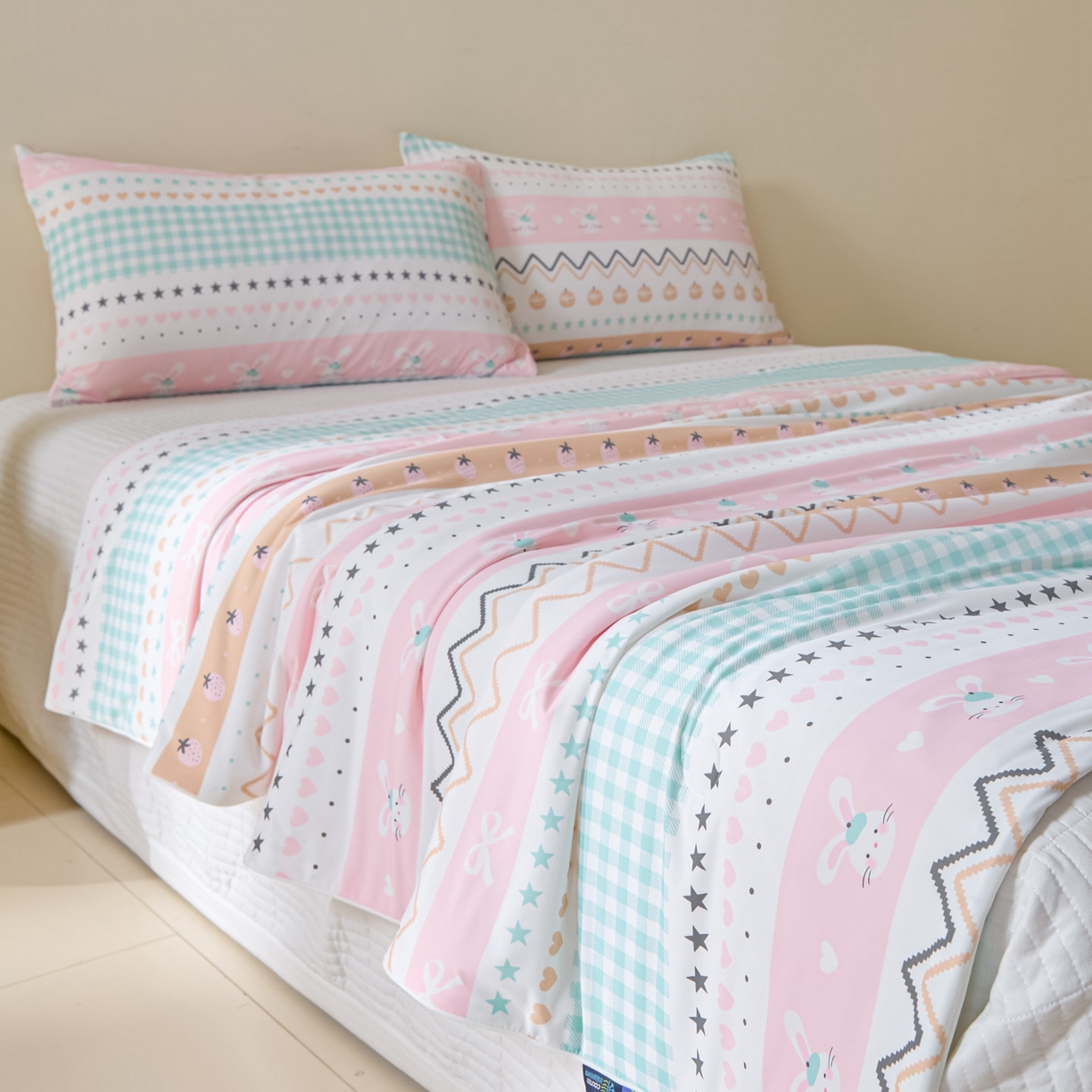 91家纺网 家纺一手货源 找家纺 一加一 2026新款A类凉感冰皮印花冰蚕被夏被夏凉被空调被 星兔时光