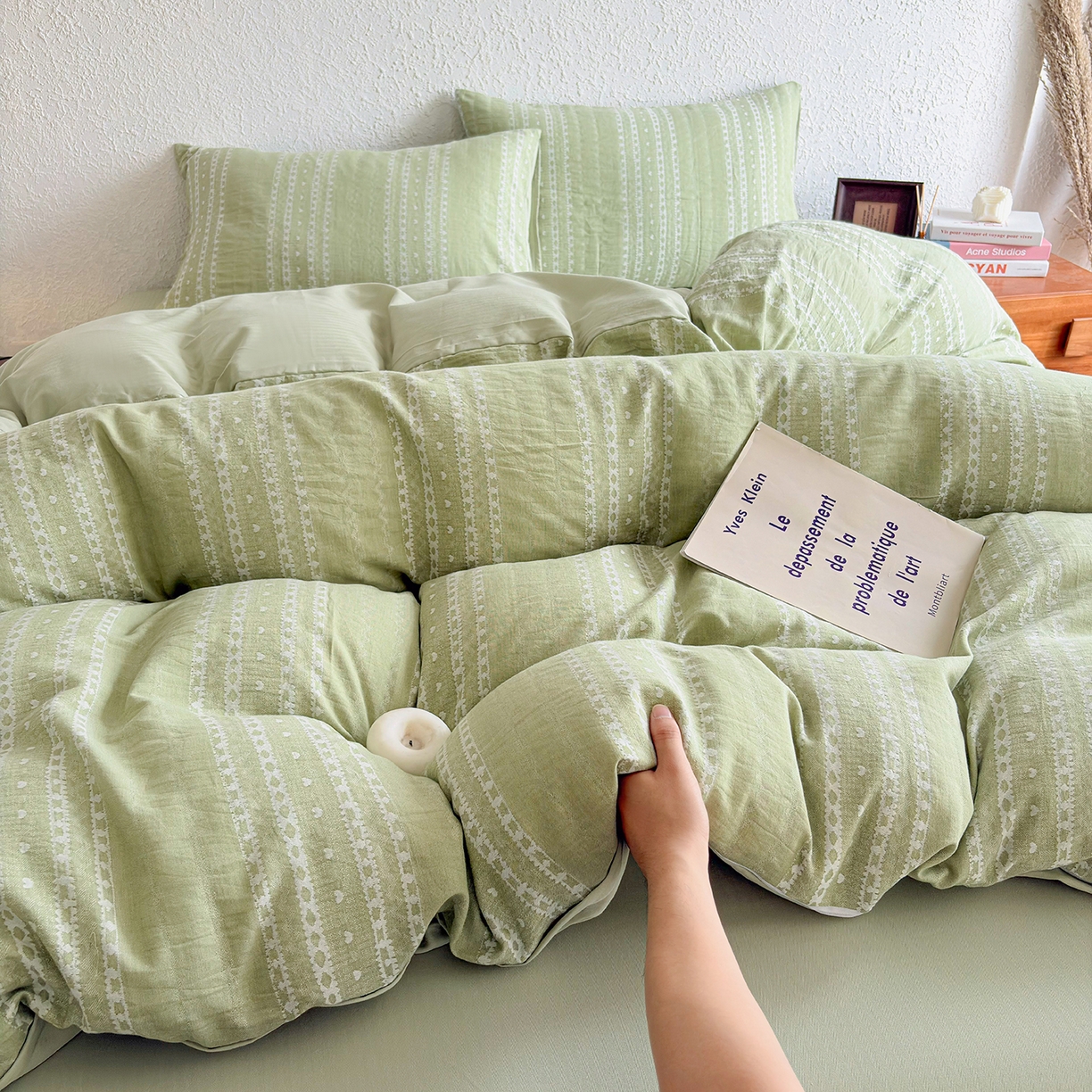 91家纺网 家纺一手货源 找家纺 （总）贝尔 2026新款全棉色织提花双层纱单被套