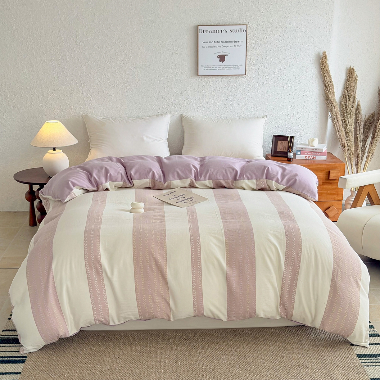 贝尔 2026新款全棉色织提花双层纱单被套 春日来信