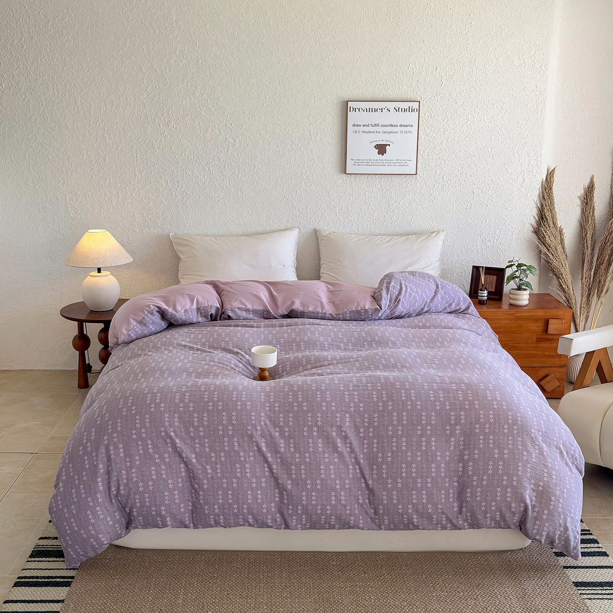 贝尔 2026新款全棉色织提花双层纱单被套 花漫