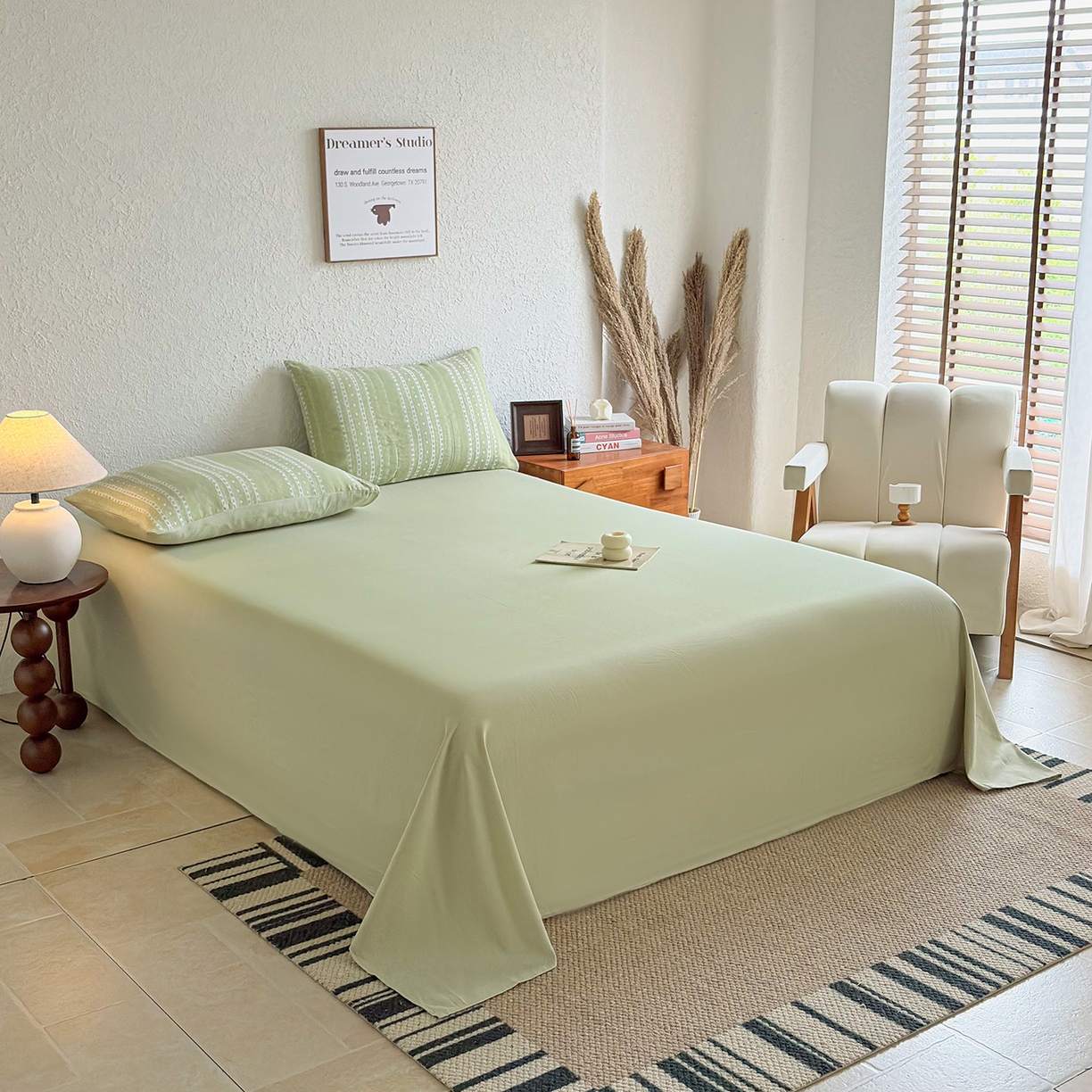 91家纺网 家纺一手货源 找家纺 （总）贝尔 2026新款全棉色织提花双层纱单床单