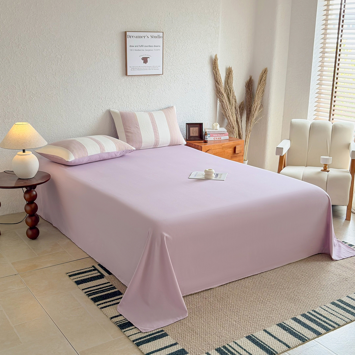 91家纺网 家纺一手货源 找家纺 （总）贝尔 2026新款全棉色织提花双层纱单床单