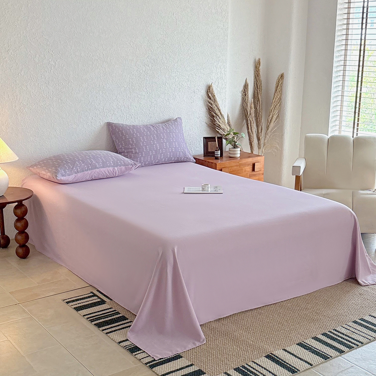 91家纺网 家纺一手货源 找家纺 （总）贝尔 2026新款全棉色织提花双层纱单床单