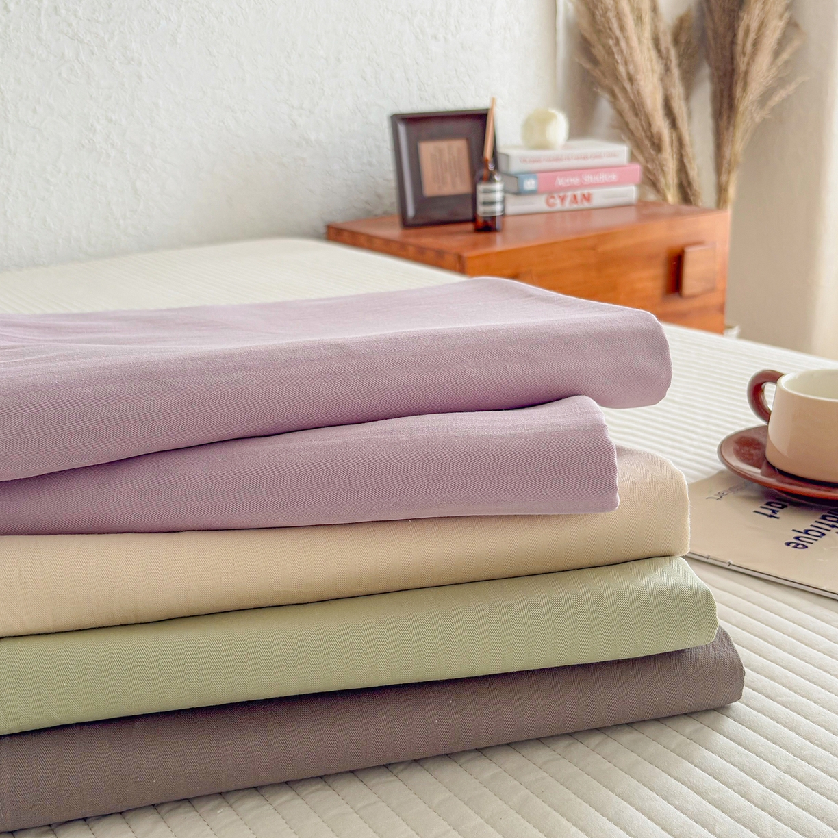 91家纺网 家纺一手货源 找家纺 贝尔 PELLHOME 全棉纽扣色织水洗棉格子四件套单品系列-单枕套（可抖音代发） 梦幻-绿