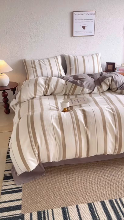 91家纺网 家纺一手货源 找家纺 贝尔 2026新款全棉色织提花双层纱单枕套 岛屿灰