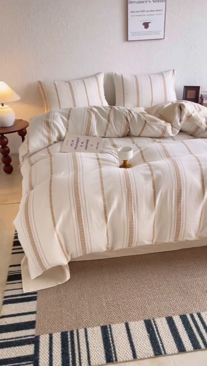 91家纺网 家纺一手货源 找家纺 贝尔 2026新款全棉色织提花双层纱单枕套 法颂