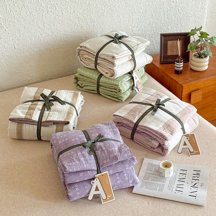 91家纺网 家纺一手货源 找家纺 贝尔 PELLHOME 全棉纽扣色织水洗棉格子四件套单品系列-单枕套（可抖音代发） 梦幻-绿