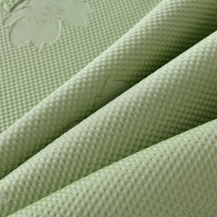 91家纺网 家纺一手货源 找家纺 绒耀家纺 直播新款加厚复合冰豆豆PE高分子凉感丝双面提花凉席三件套双层花边（控价最低139起） 静庭玫瑰-绿