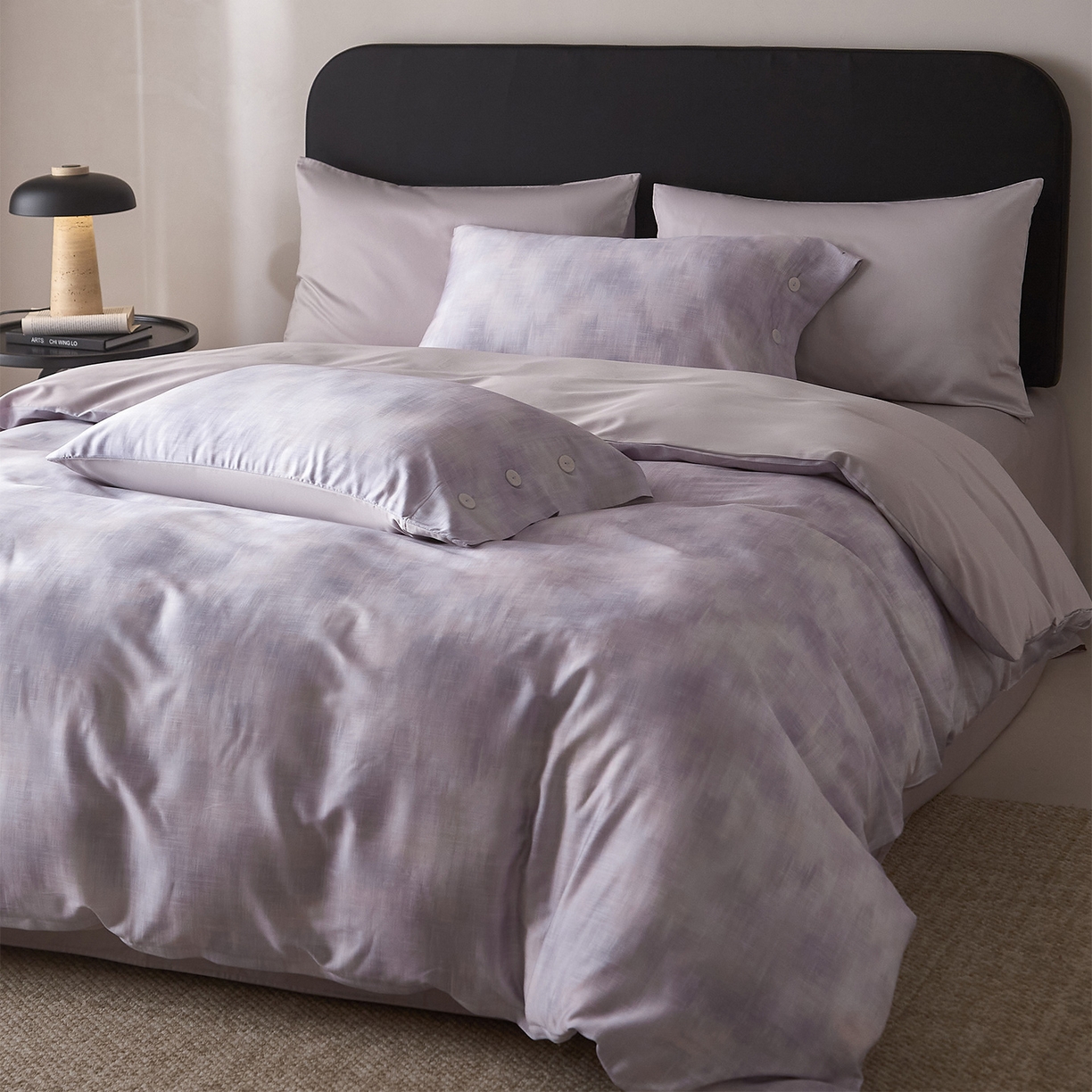 91家纺网 家纺一手货源 找家纺 （总）ONE TWO ONE 121 2026新款100s50支长绒棉纯棉全棉床上用品数码印花四件套纽扣款-墨染江南