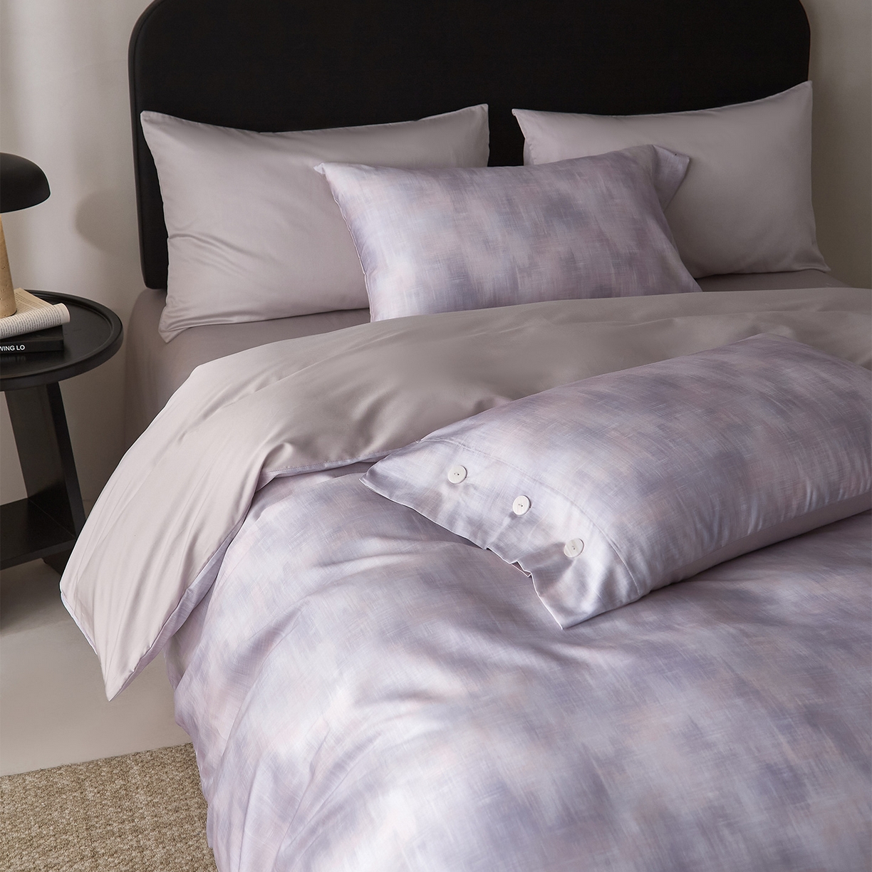 91家纺网 家纺一手货源 找家纺 （总）ONE TWO ONE 121 2026新款100s50支长绒棉纯棉全棉床上用品数码印花四件套纽扣款-墨染江南