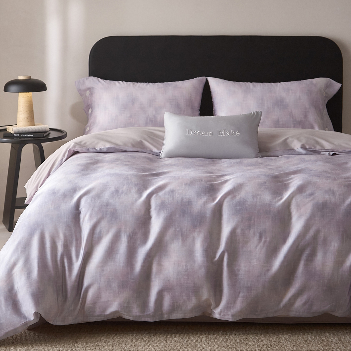 91家纺网 家纺一手货源 找家纺 （总）ONE TWO ONE 121 2026新款100s50支长绒棉纯棉全棉床上用品数码印花四件套纽扣款-墨染江南