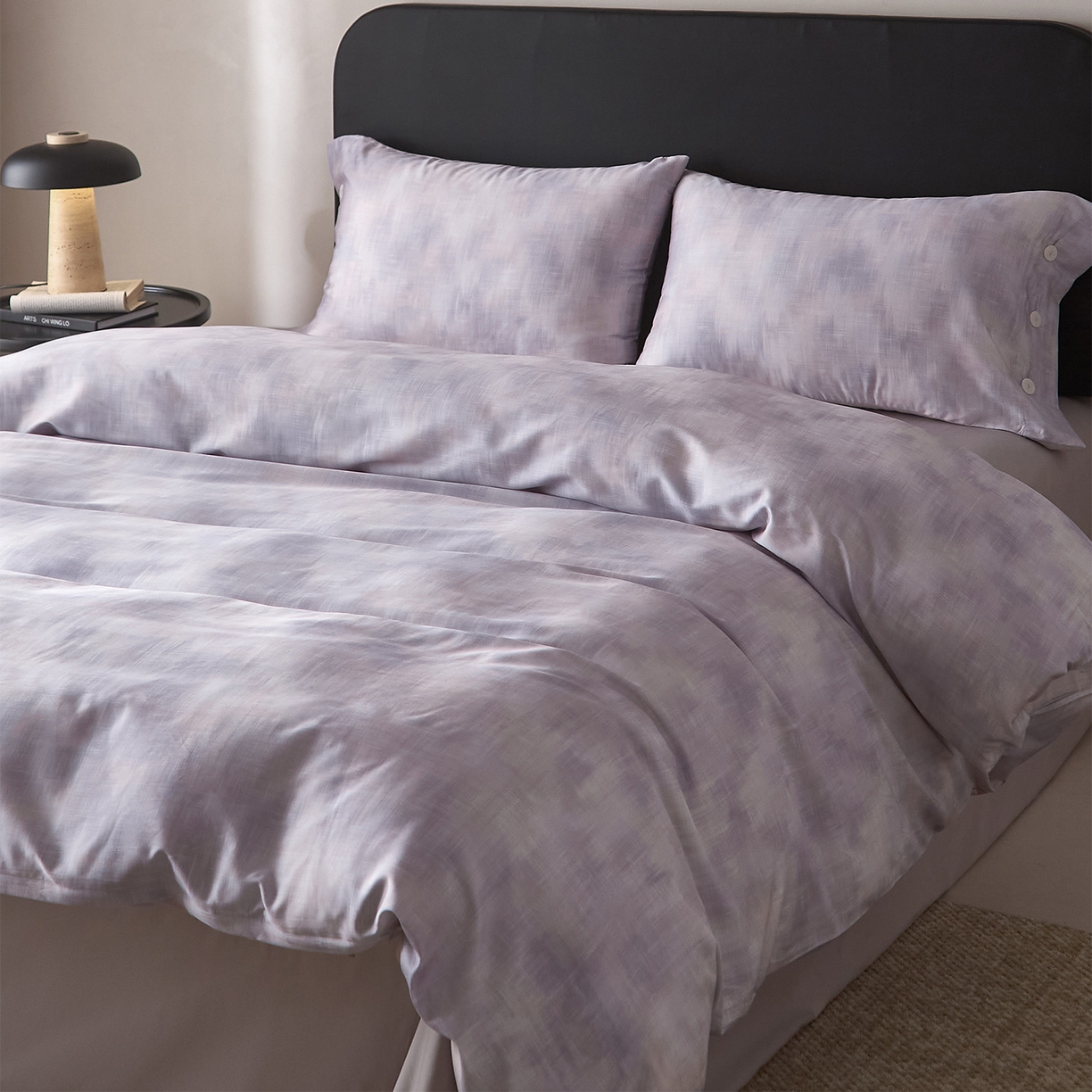 91家纺网 家纺一手货源 找家纺 （总）ONE TWO ONE 121 2026新款100s50支长绒棉纯棉全棉床上用品数码印花四件套纽扣款-墨染江南