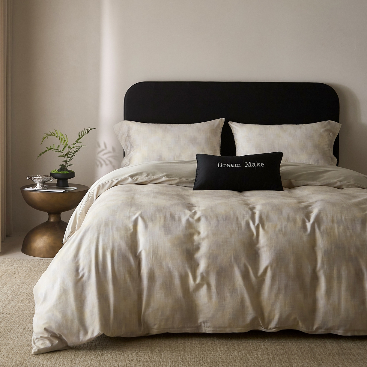 91家纺网 家纺一手货源 找家纺 ONE TWO ONE 121 2026新款100s50支长绒棉纯棉全棉床上用品数码印花四件套纽扣款-墨染江南 墨染江南-晴