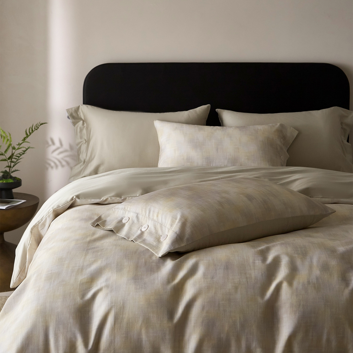 91家纺网 家纺一手货源 找家纺 ONE TWO ONE 121 2026新款100s50支长绒棉纯棉全棉床上用品数码印花四件套纽扣款-墨染江南 墨染江南-晴