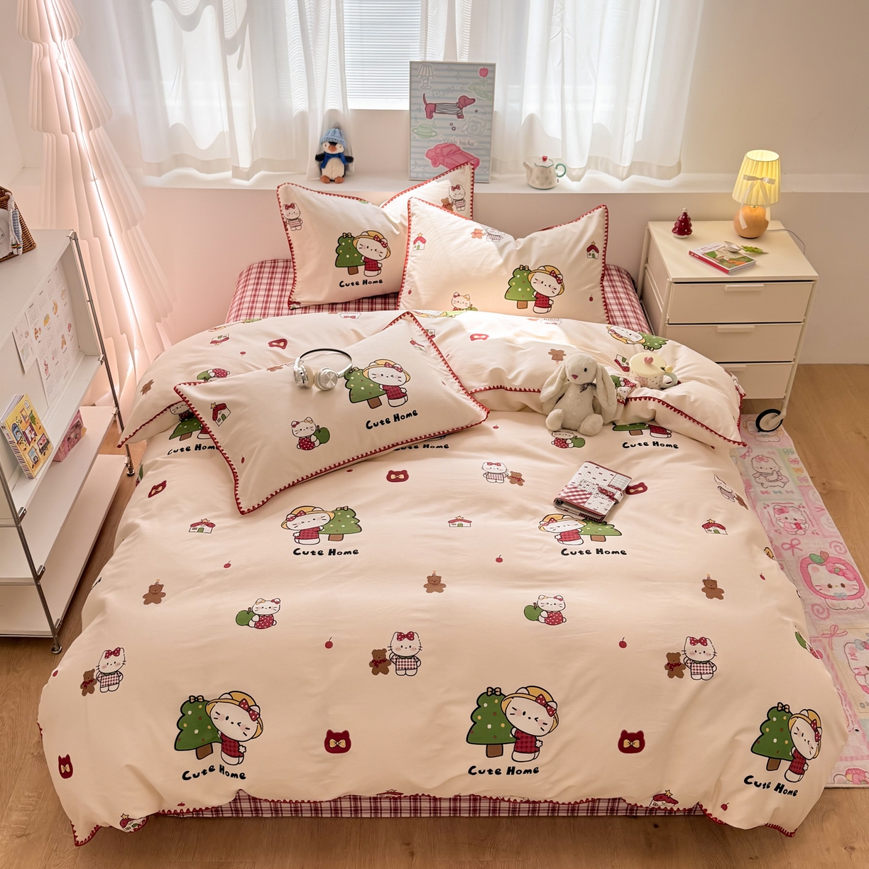 91家纺网 家纺一手货源 找家纺 （总）女子家纺 2026新款贝壳边三角针12868全棉纯棉四件套