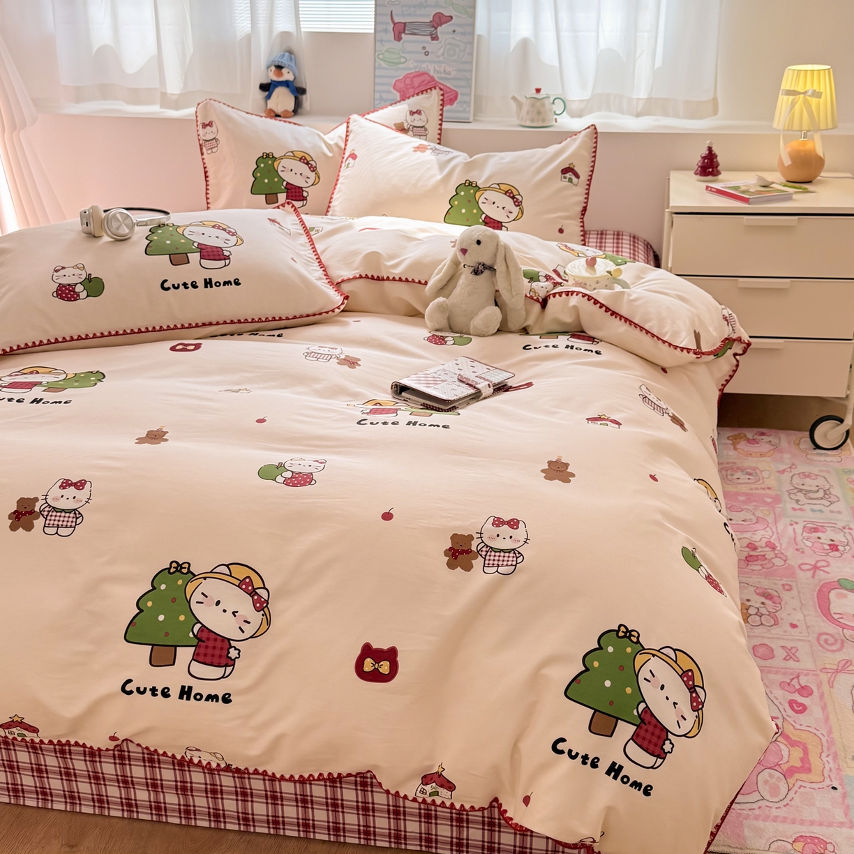 91家纺网 家纺一手货源 找家纺 （总）女子家纺 2026新款贝壳边三角针12868全棉纯棉四件套