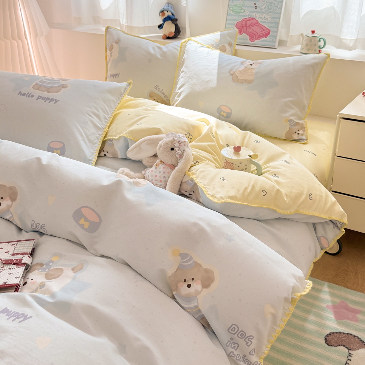 91家纺网 家纺一手货源 找家纺 （总）女子家纺 2026新款贝壳边三角针12868全棉纯棉四件套